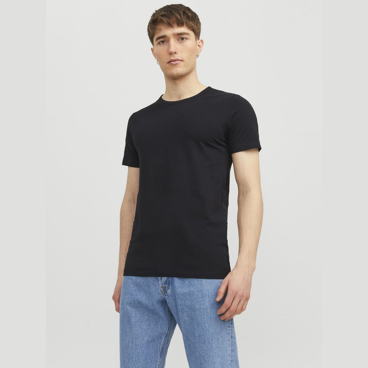 Jack & Jones Men's O-Neck Tee, Black, Medium - Medaid International