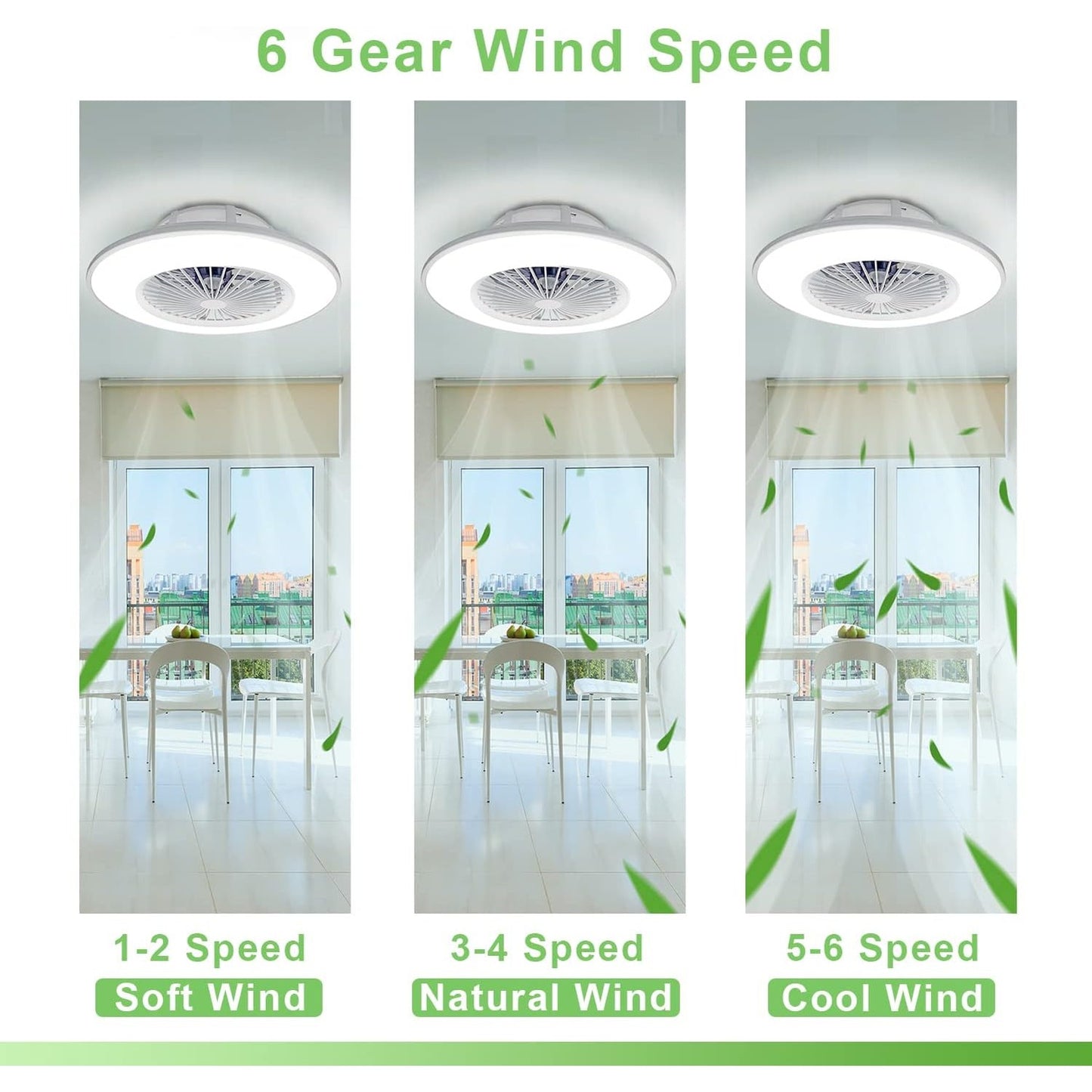 32W Smart Ceiling Fan with LED Light – Remote & APP Control