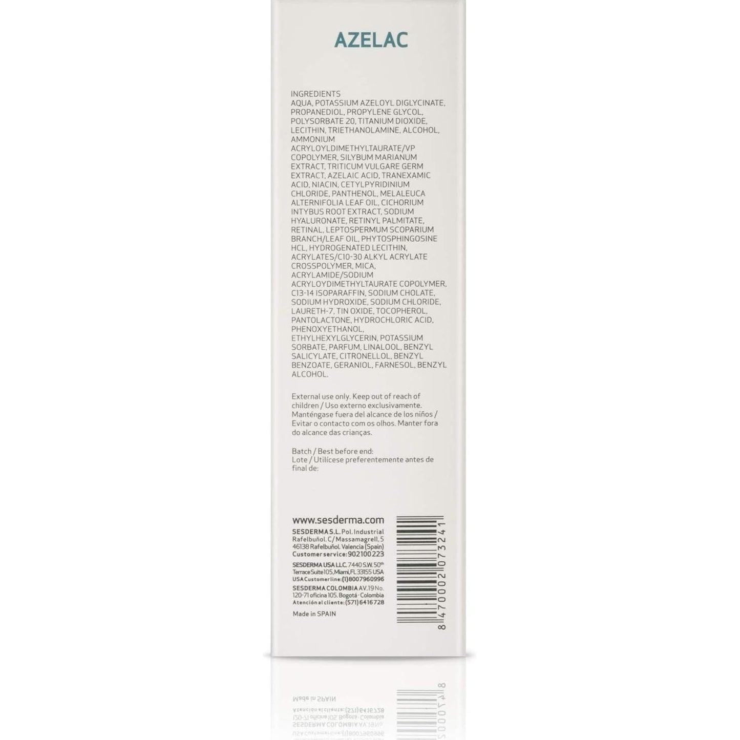 Sesderma Azelac Moisturizing gel - 50 ml | Daily Moisturiser for Sensitive Skin | Rosacea Skin | Oily Combination Skin | Redness | Green Pigment | Hides Redness | 50ml - Medaid International