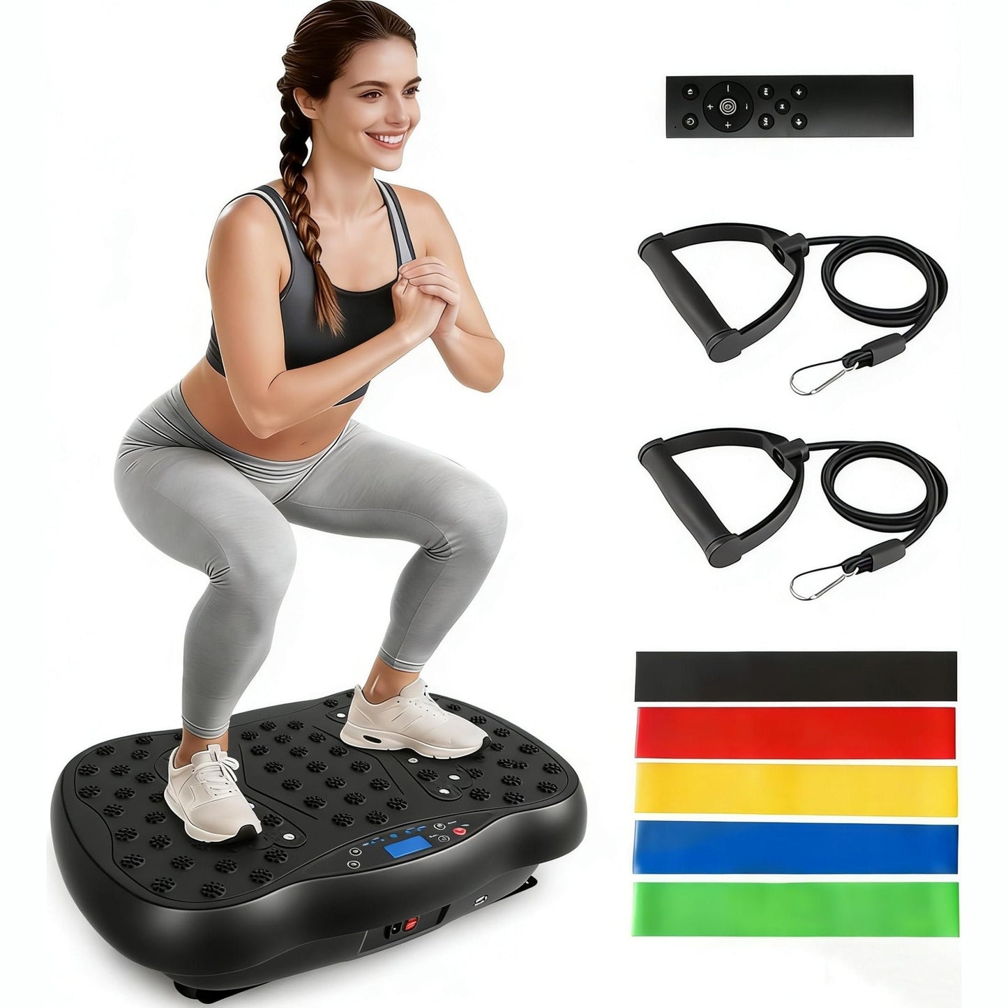FURFAST Vibration Plate Exercise Machine, 10 Auto Modes/200-Levels Vibrating Plate for Lymphatic Drainage Weight Loss, 450lbs Capacity Whole Body Shake Plate for Women Men
