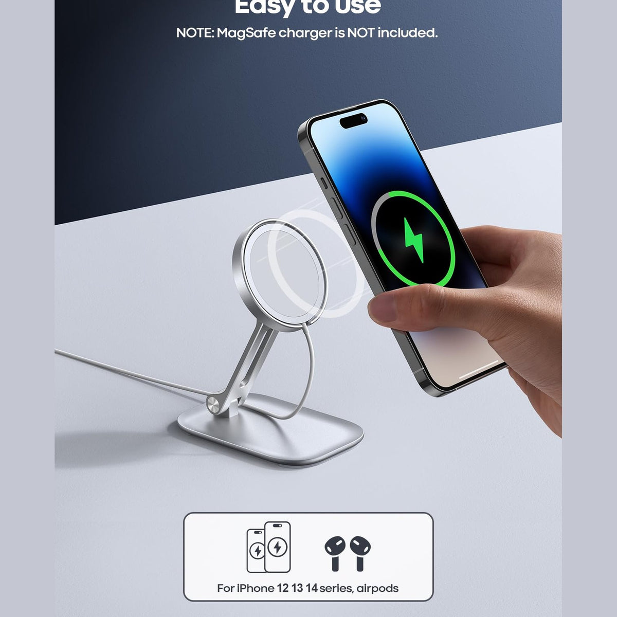 Lamicall Phone Stand for Mag Safe Charger & Car Phone Mount - Medaid International