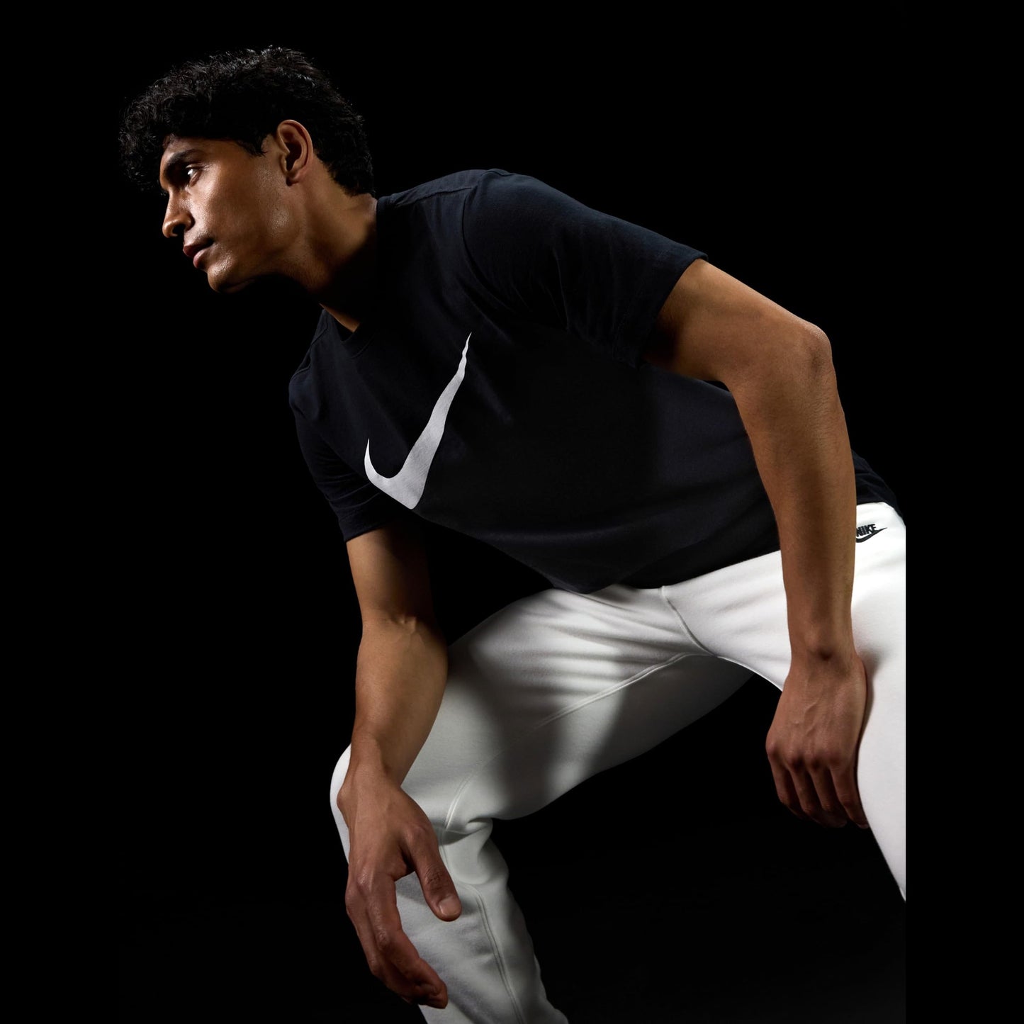 Nike Men's Sportswear Icon Swoosh T-Shirt, Black/White, Small - Medaid International