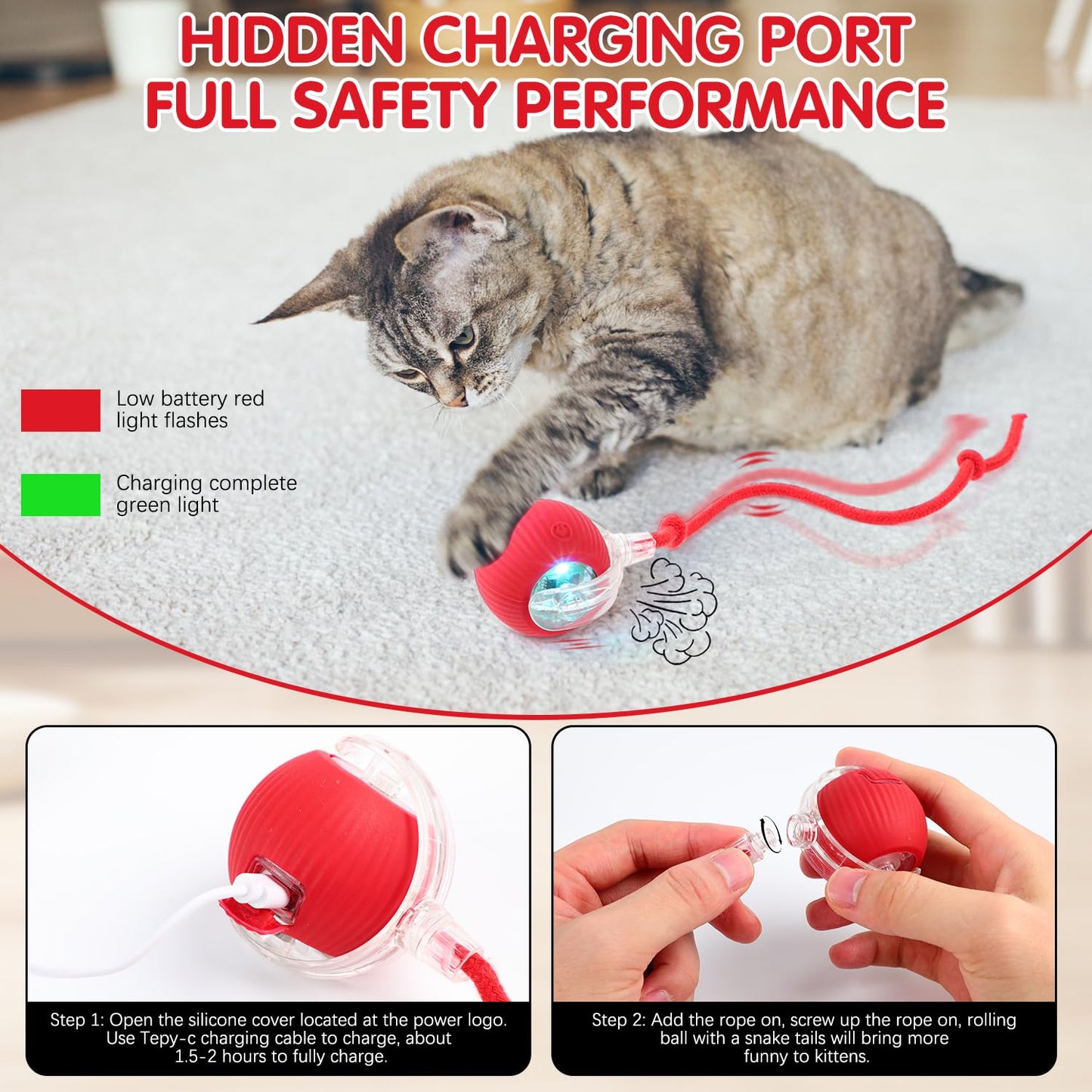 Interactive Pet Rolling Ball كرة تدحرج تفاعلية للحيوانات الأليفة