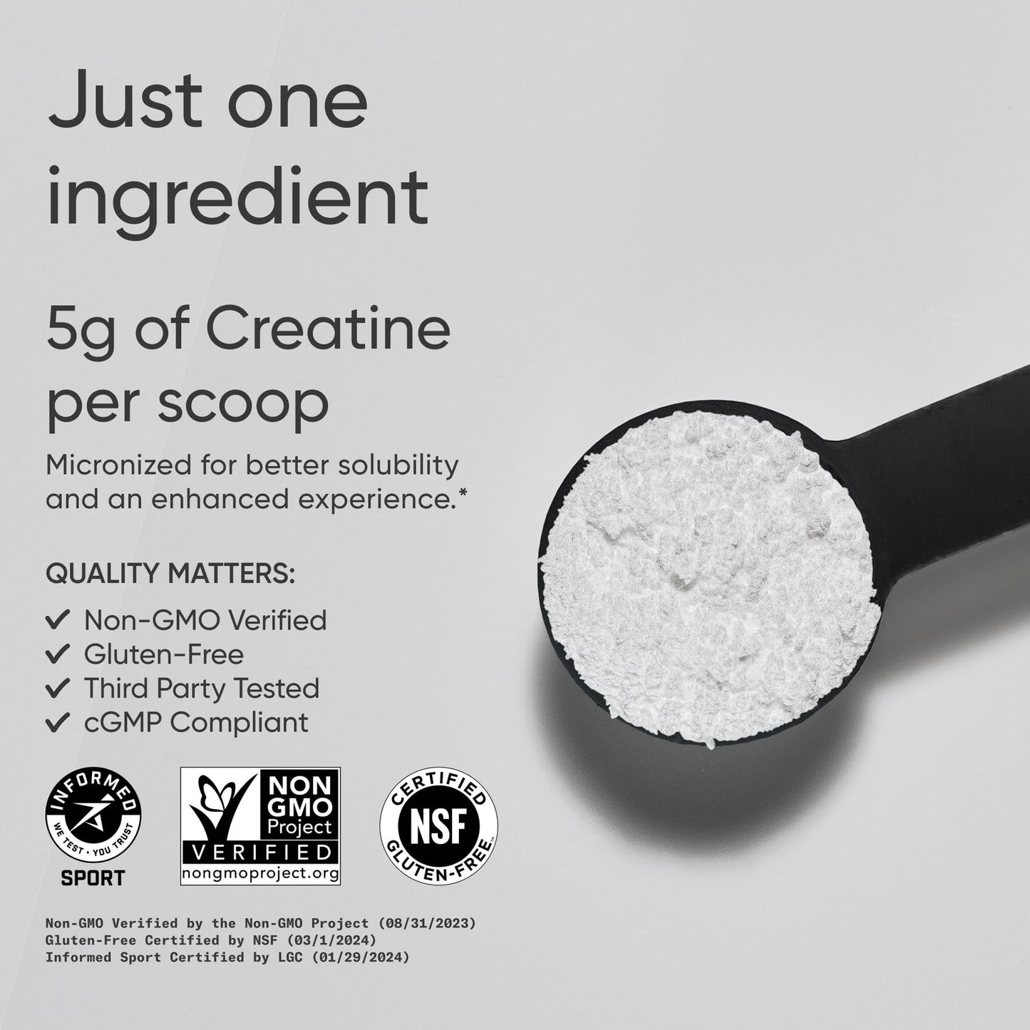 Sports Research Creatine Monohydrate - Gain Lean Muscle, Improve Performance and Strength and Support Workout Recovery* - 5 g Micronized Creatine - 17.46 oz - Medaid International