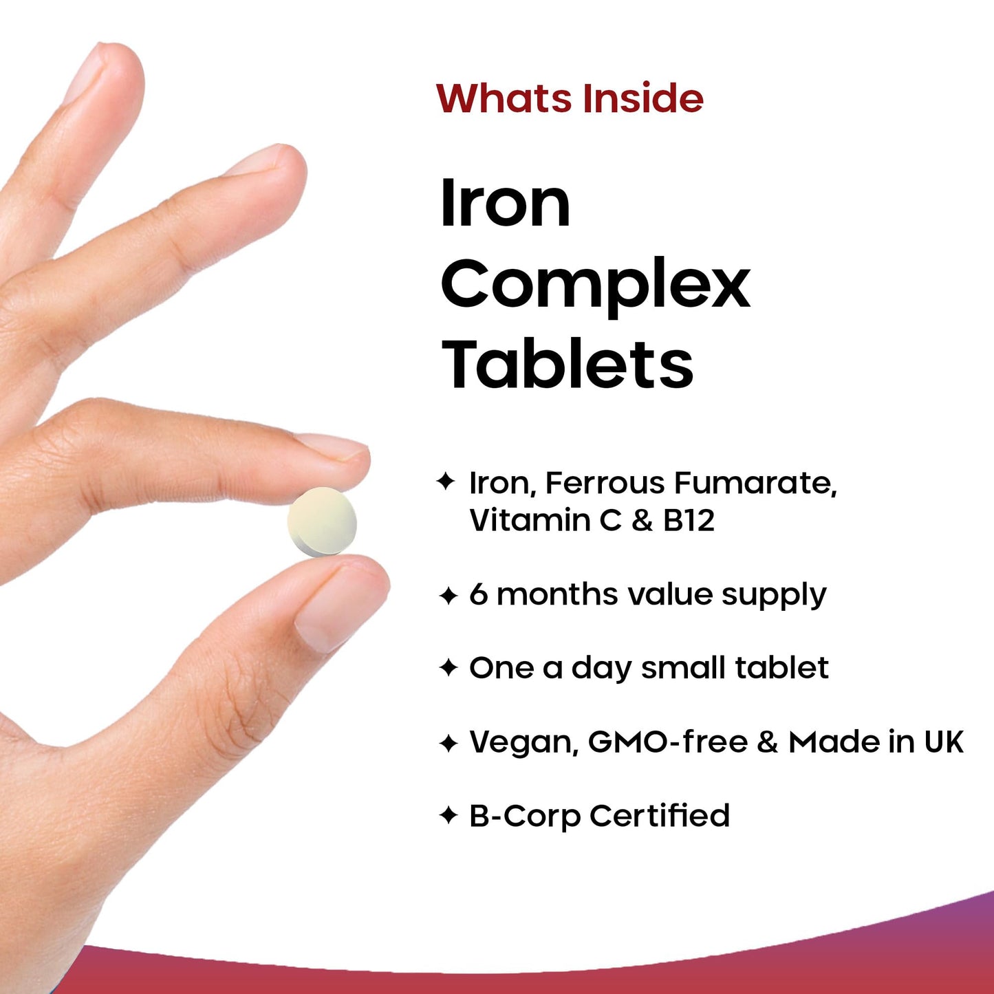 Iron Tablets 18mg High Absorbency with Vitamins A, C, B2, B12, and Folate - Helps Tiredness and Fatigue - Vegan Iron Supplements, Non-GMO Gluten-Free, GMP UK-Made, 180 Tablets 6 Months Supply - Medaid International
