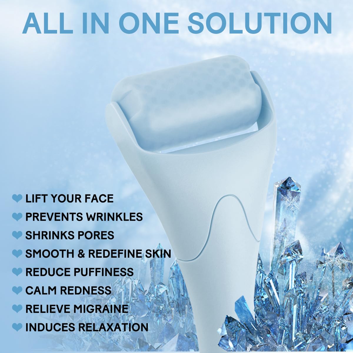 Fronnor Ice Roller for Face,Eyes,Women Gifts Idea,Therapeutic Cooling to Tighten Brighten Complexion and Reduce Wrinkles,Massager Under Eye Puffiness,Migraine and Pain Relidf (Haze Blue) - Medaid International