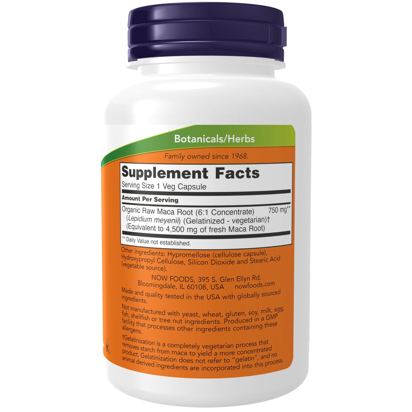 NOW Foods Supplements, Maca (Lepidium meyenii) 750 mg Raw, Reproductive Health*, 90 Veg Capsules - Medaid International