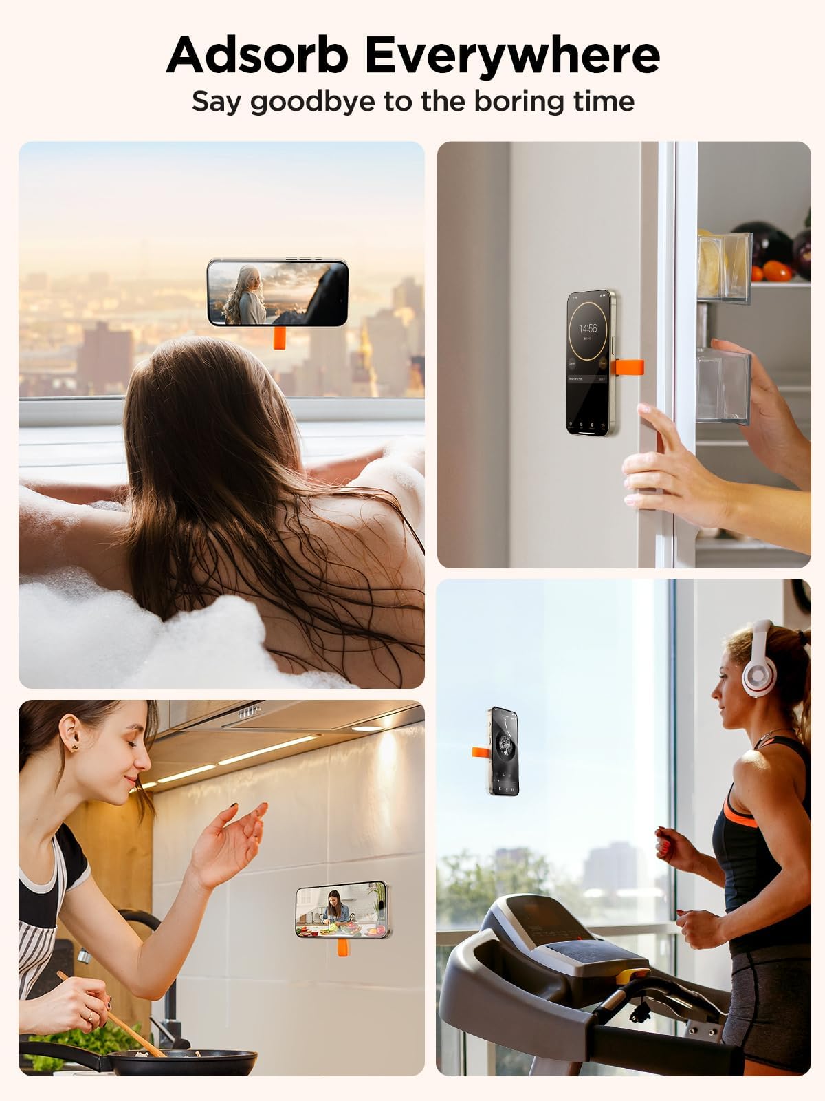 Terrifi Silicone Suction Phone Case Grip Stand Holder, Hands-Free Cell Accessory Magnetic Cup Stand, Suitable For Iphone 15 Pro Max, Selfies And Tiktok Videos