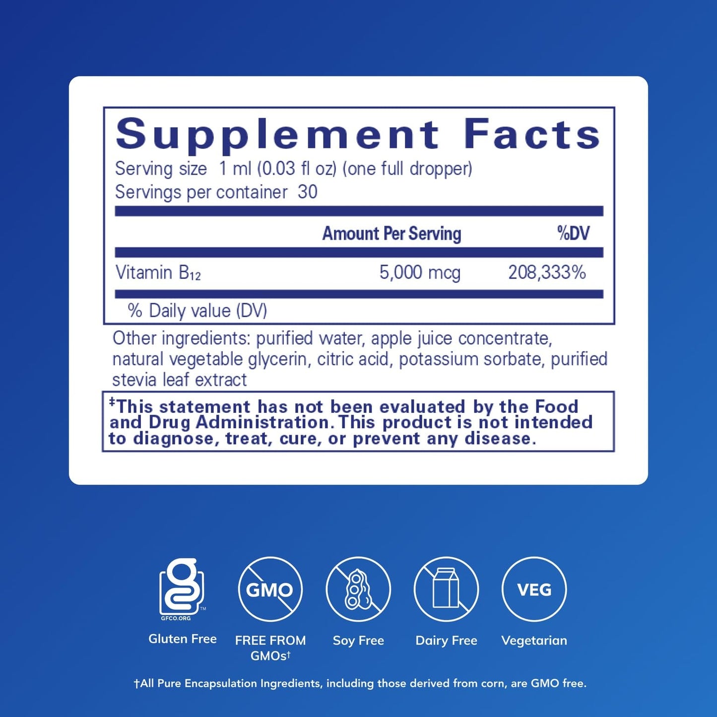 Pure Encapsulations B12 5,000 Liquid - Vitamin B12 Methylcobalamin Supplement to Support Energy, Nerve Health, Cognitive Function & Blood Cells* - Liquid Drops - 1 Fl Oz - Medaid International