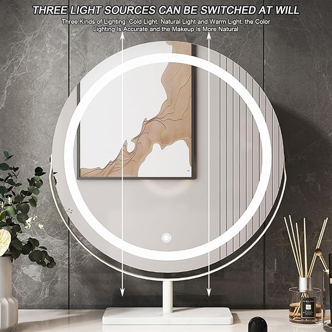 Round LED Makeup Mirror