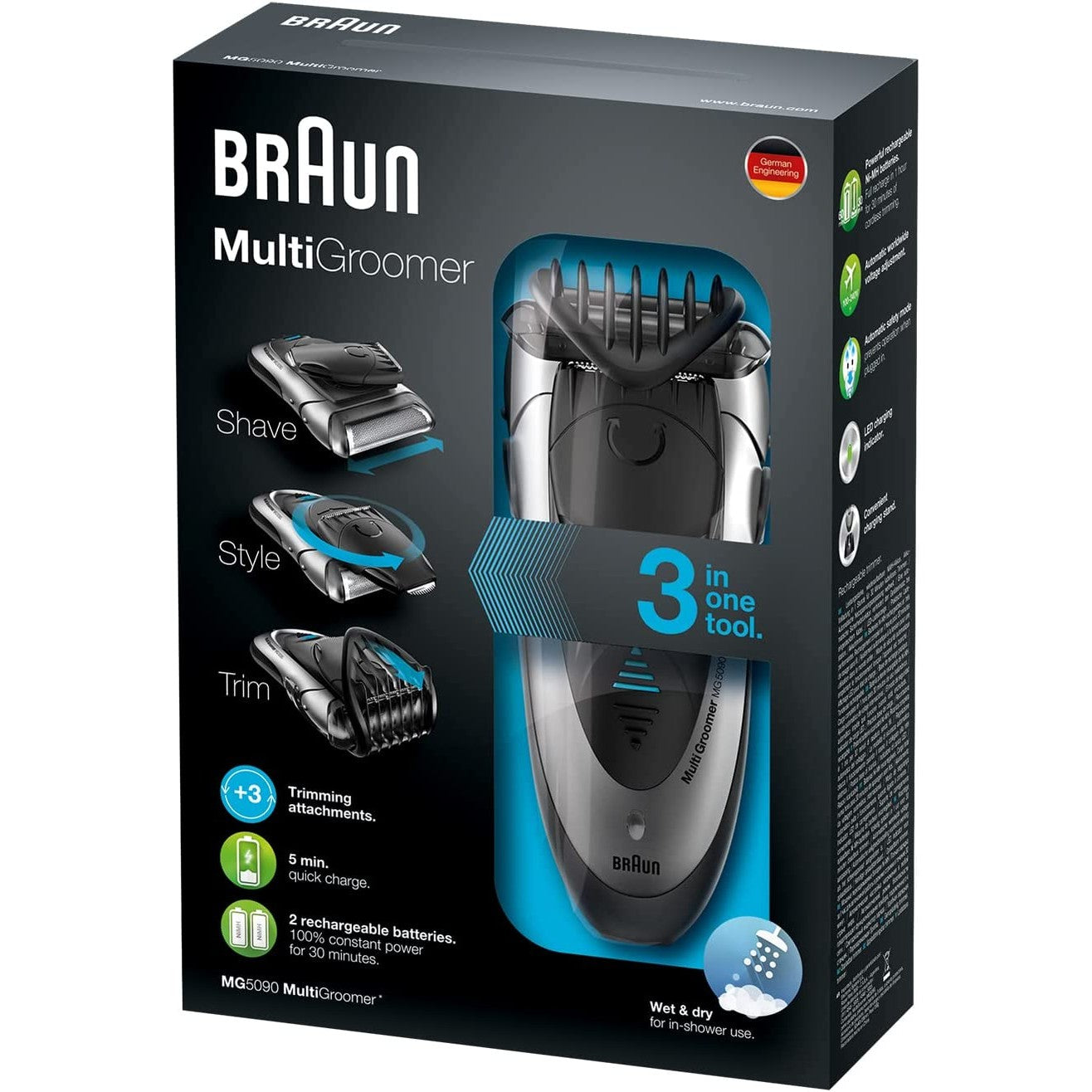 Braun Mg 5090 All In One Electric Wet And Dry Multi Groomer Trimmer For Men