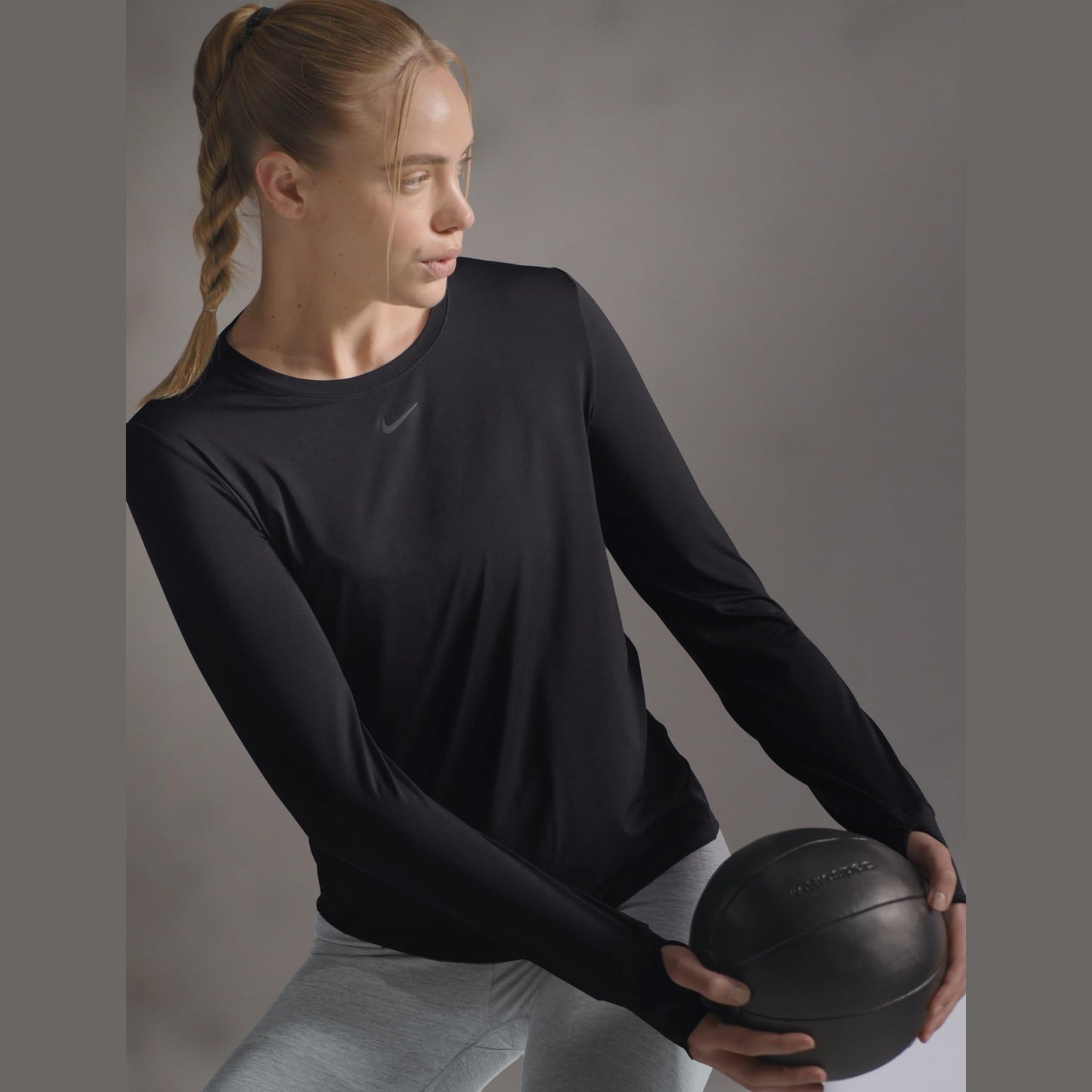 Nike Women's One Classic Dri-Fit Long-Sleeve Top, Black, Large - Medaid International