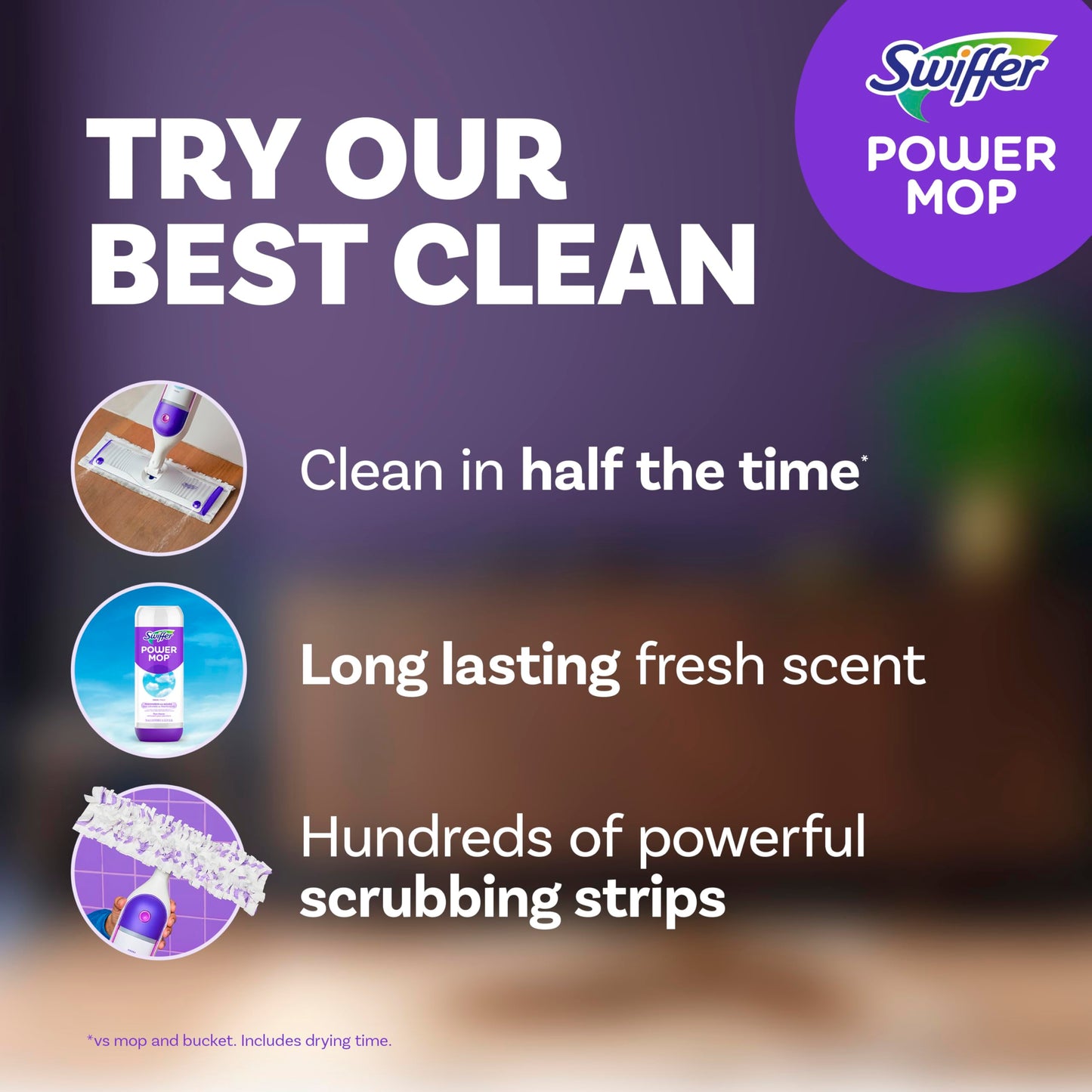 Swiffer PowerMop Multi-Surface Mop Kit for Floor Cleaning, Includes PowerMop, 2 Mopping Pad Refills, 1 Cleaning Solution with Fresh Scent and 2 Batteries - Medaid International