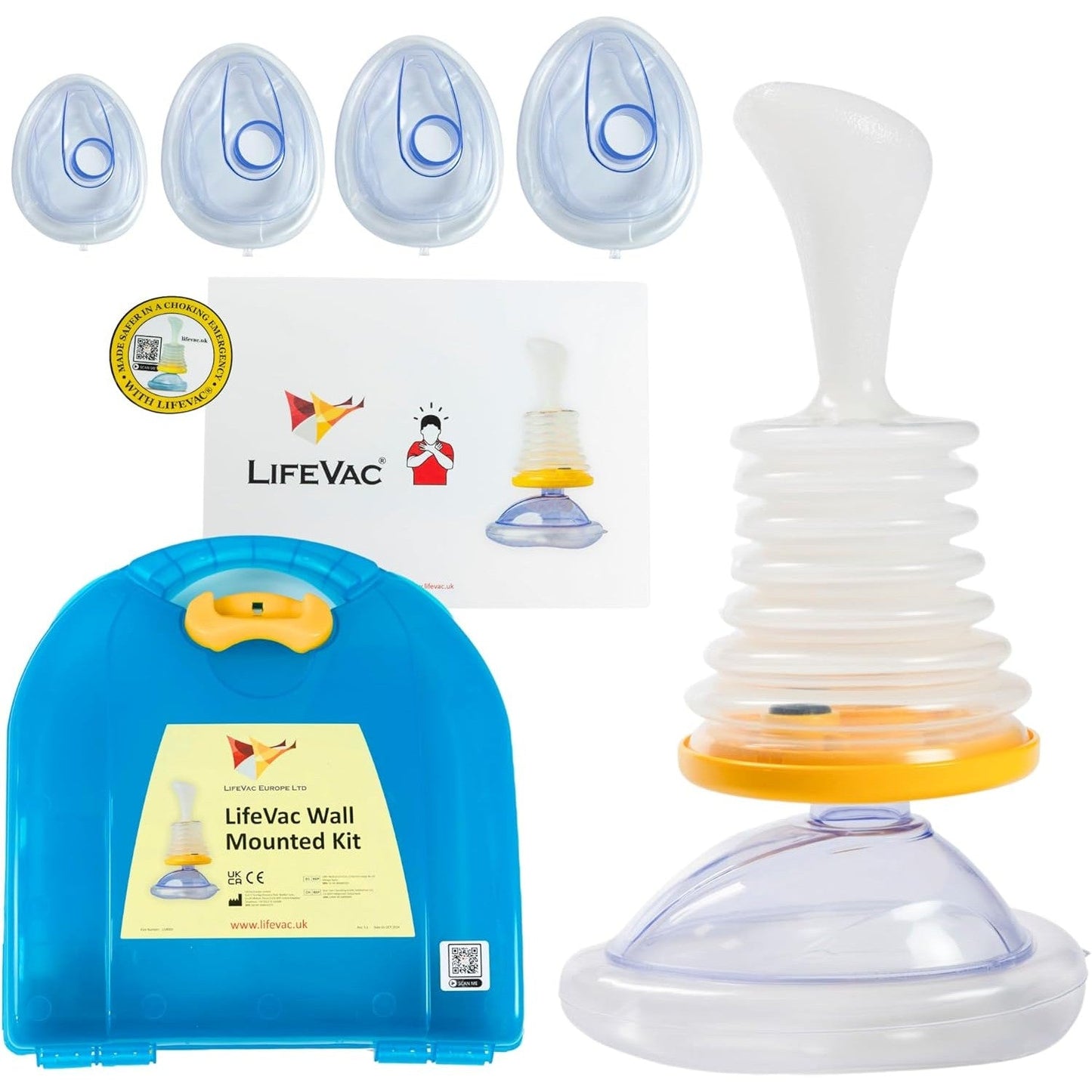 LifeVac Wall Mounted Kit - Choking Rescue Device for Adults and Children First Aid Kit, Portable Airway Suction Rescue Device, First Aid Choking Device, Anti-Choking System, Airway Clearance