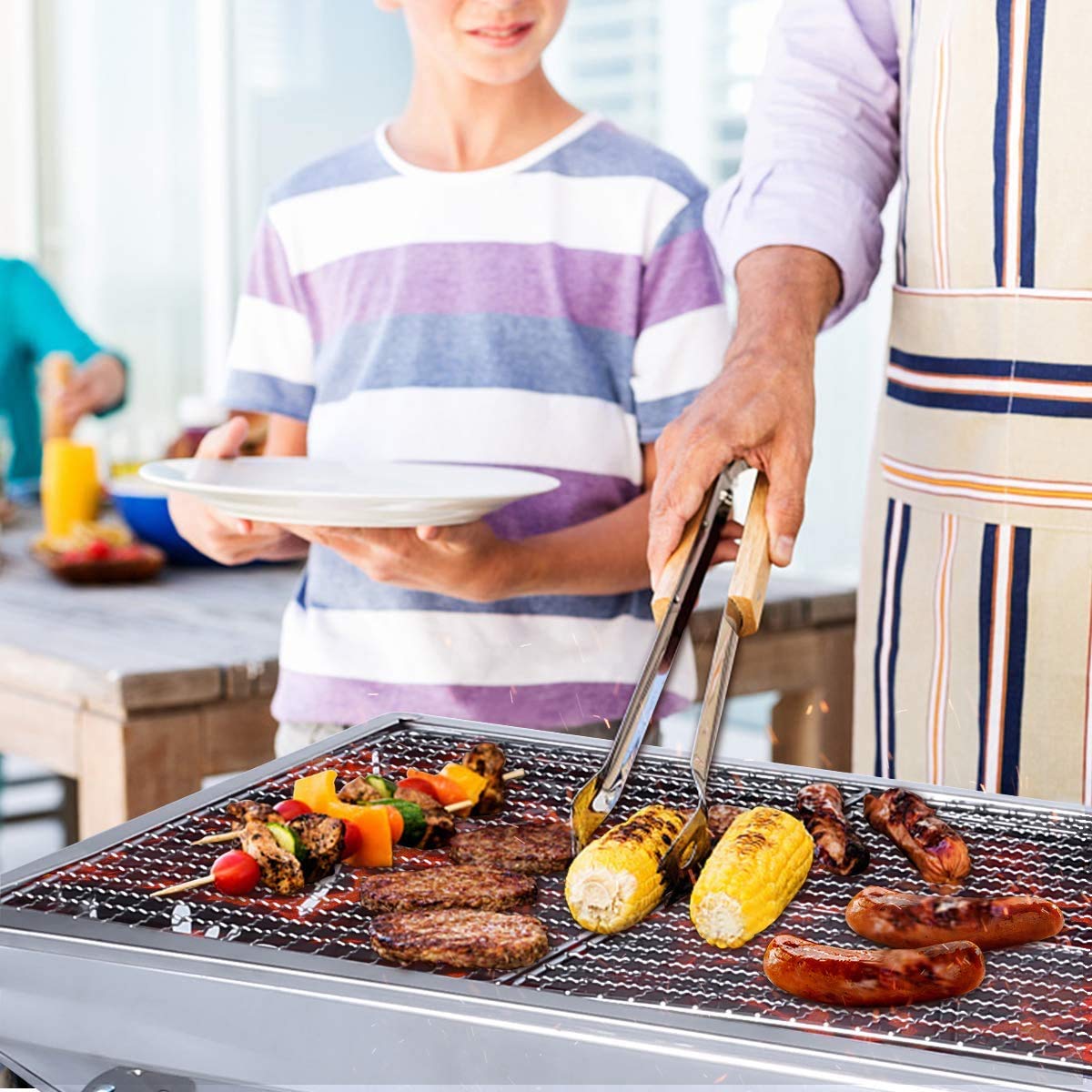 Portable Stainless Steel Barbecue 48x33 cm