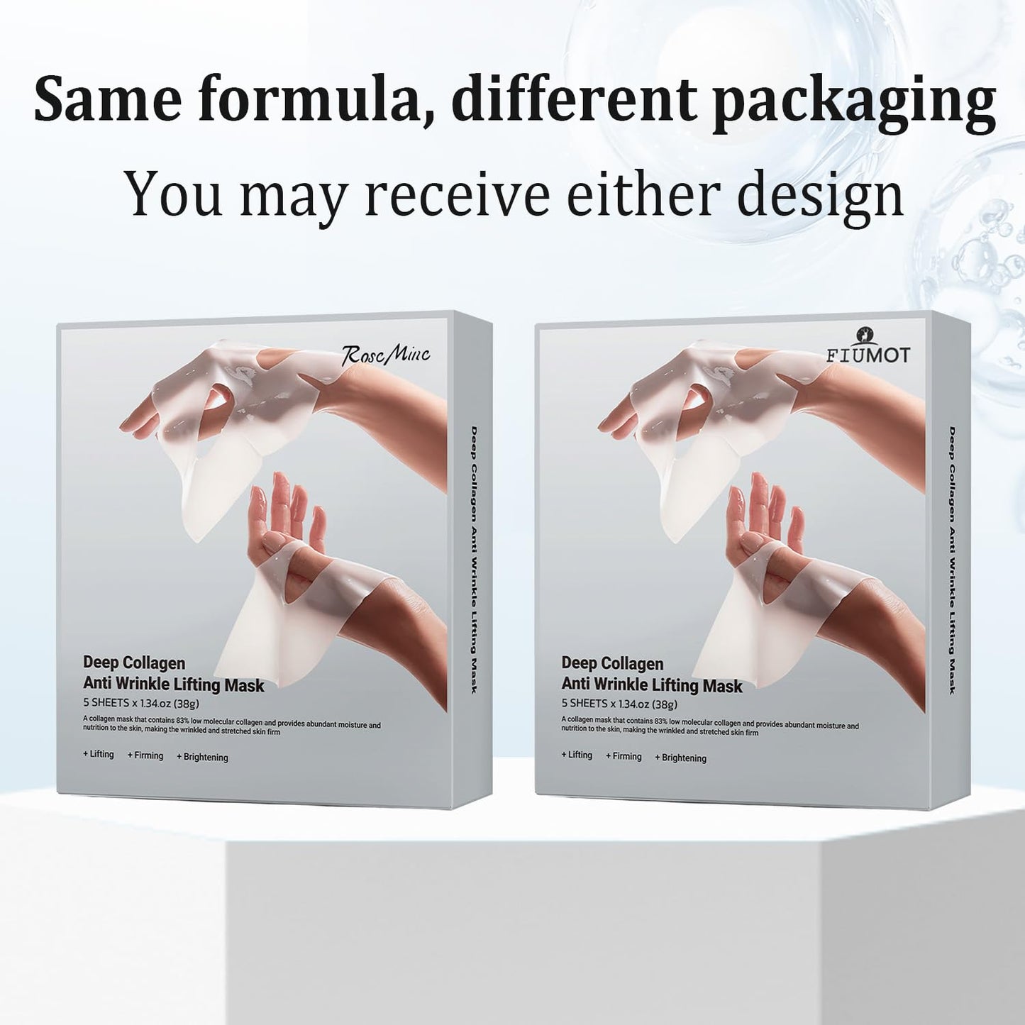 MUQIAN Rosemine Deep Collagen Anti-Wrinkle Lifting Overnight Mask Facial sheet masks with low molecular weight collagen for lifting, firming, and moisturizing 5 Packs - Medaid International
