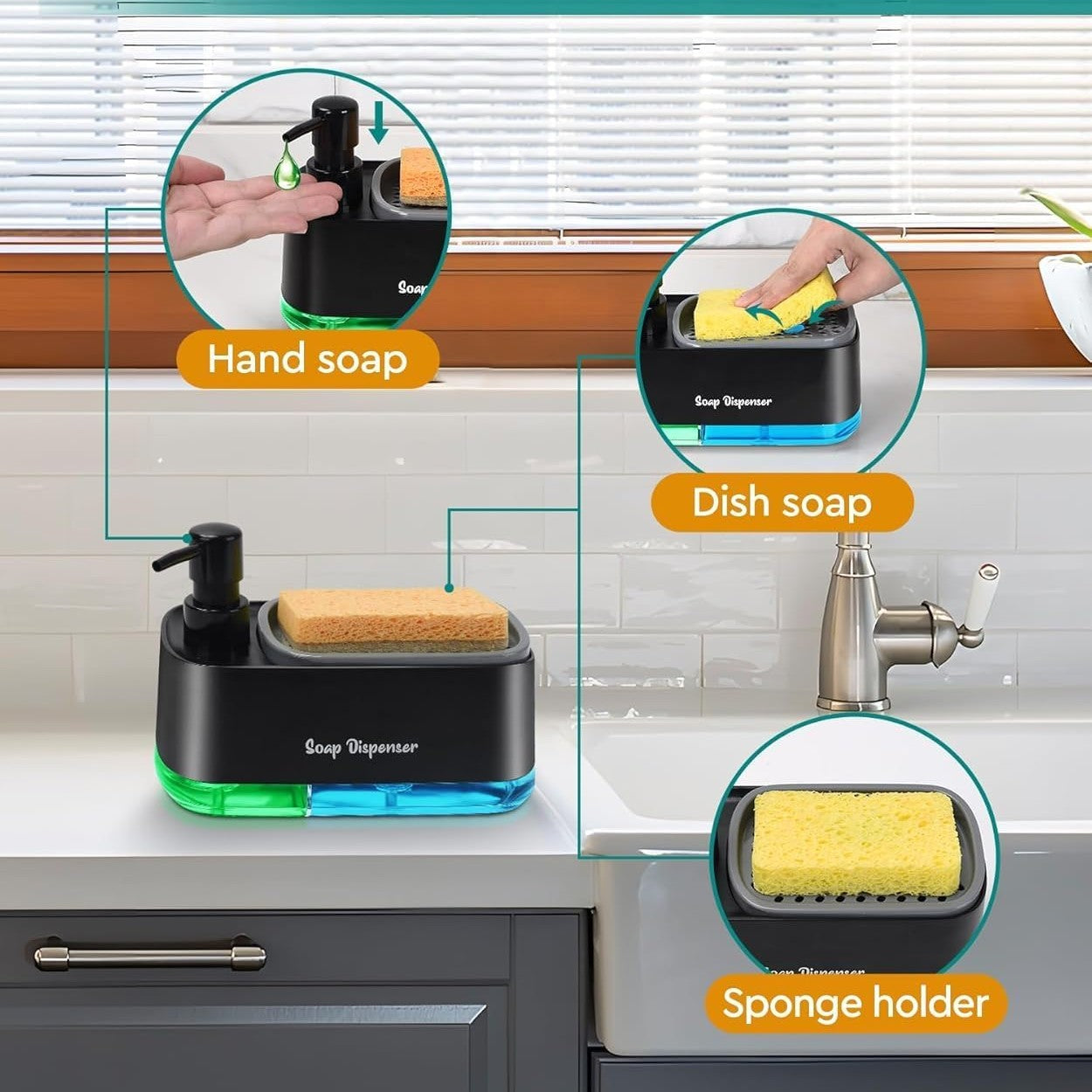 Hand and Dish Soap Dispenser Set