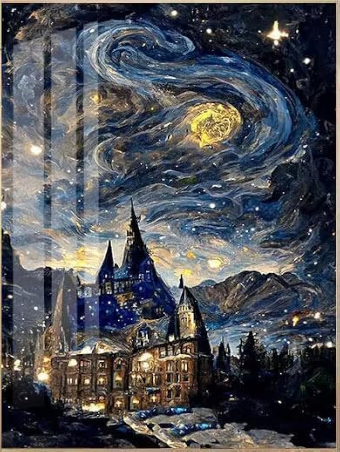 KASTWAVE Diamond Painting, Diamond Art Painting Kits for Adults Kids, Diamond Painting Moon Kits, DIY Full Drill Crystal Rhinestone, Home Wall Decor Art DIY Crafts Kits Perfect for Gift(Without Frame)