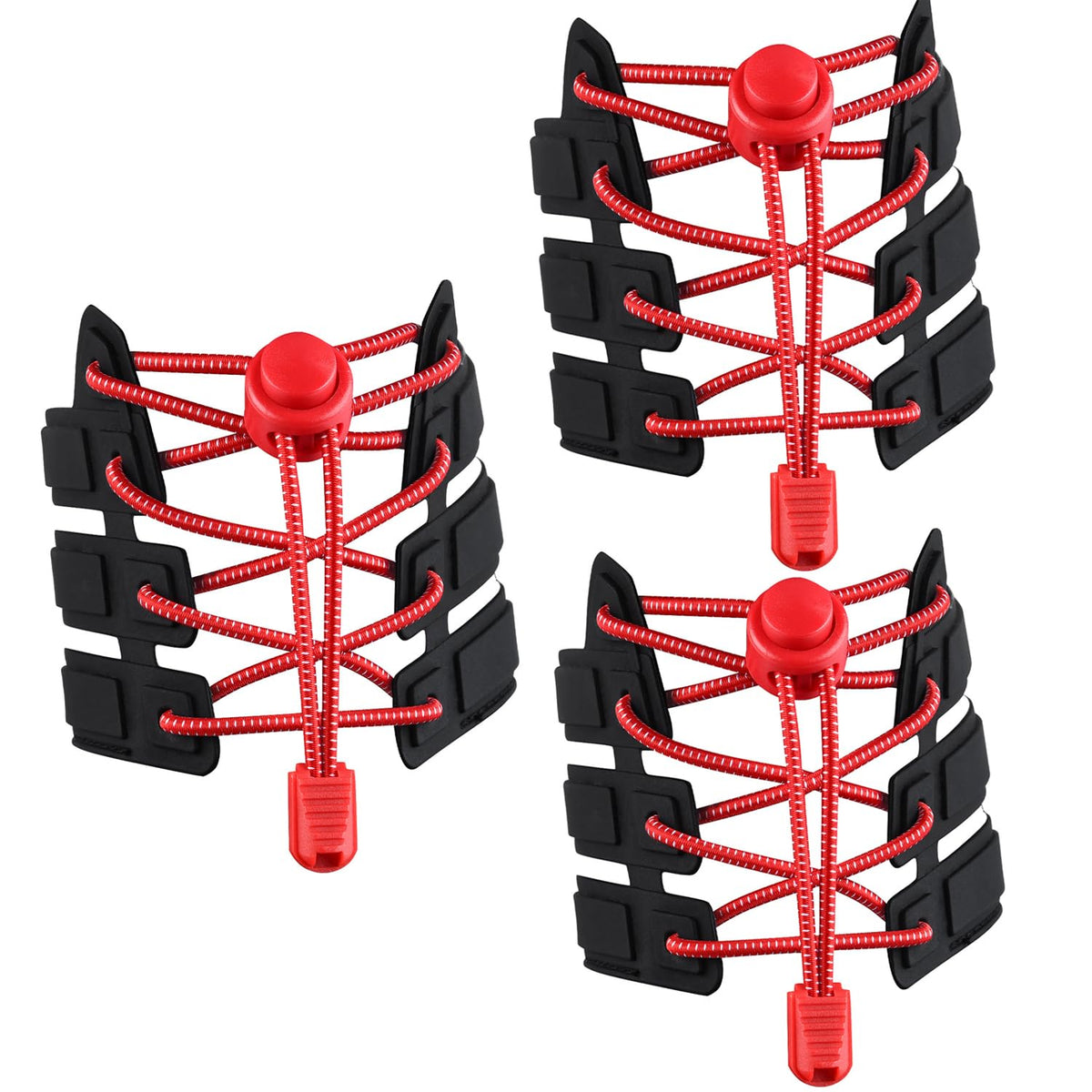 KASTWAVE 3 Pairs Elastic No Tie Shoe Laces - Tieless Stretch Shoelaces with Strong Lock, One Size Fits All for Kids & Adults, Ideal for Sneakers