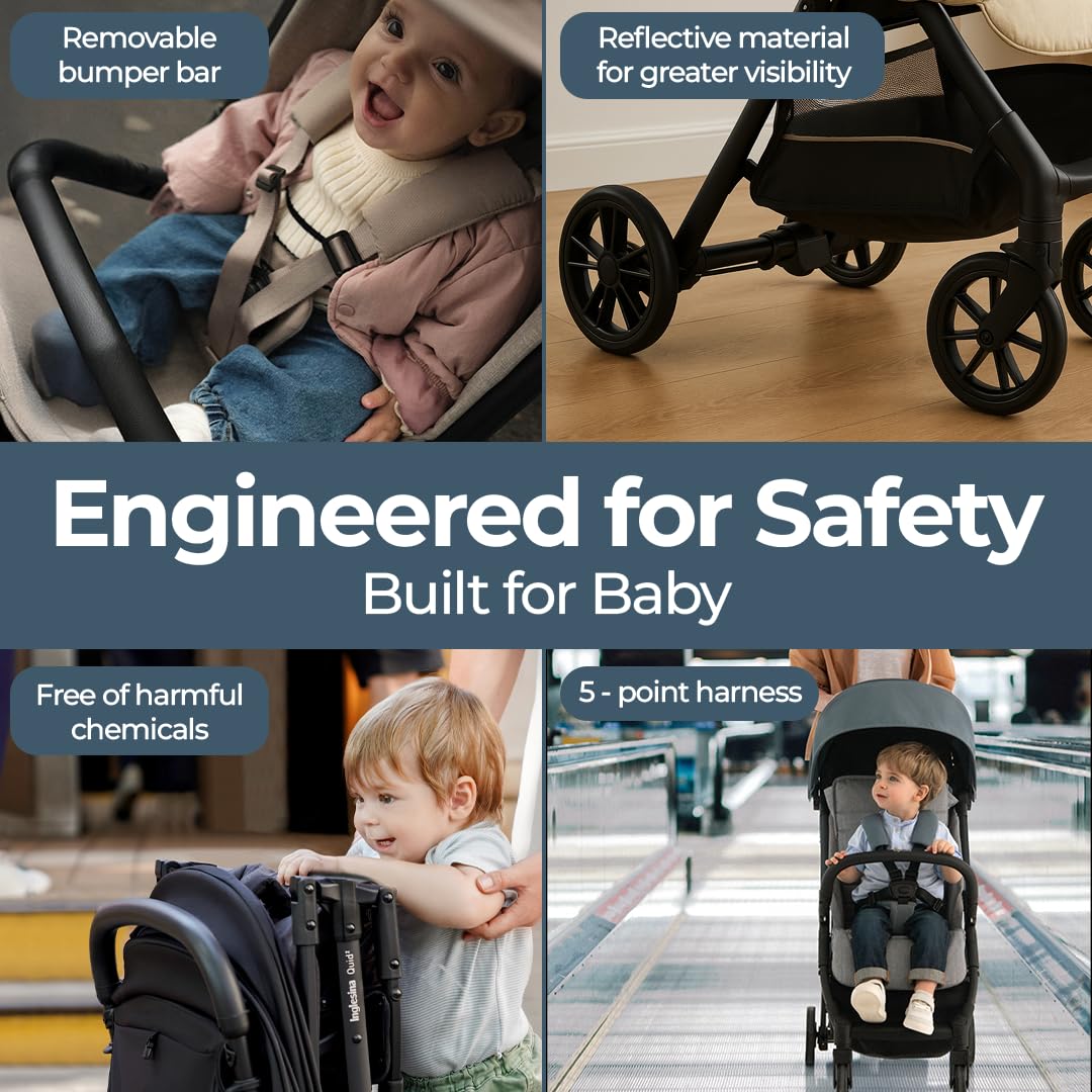 Inglesina - Quid 2 Strollers - Elephant Grey - Travel Stroller