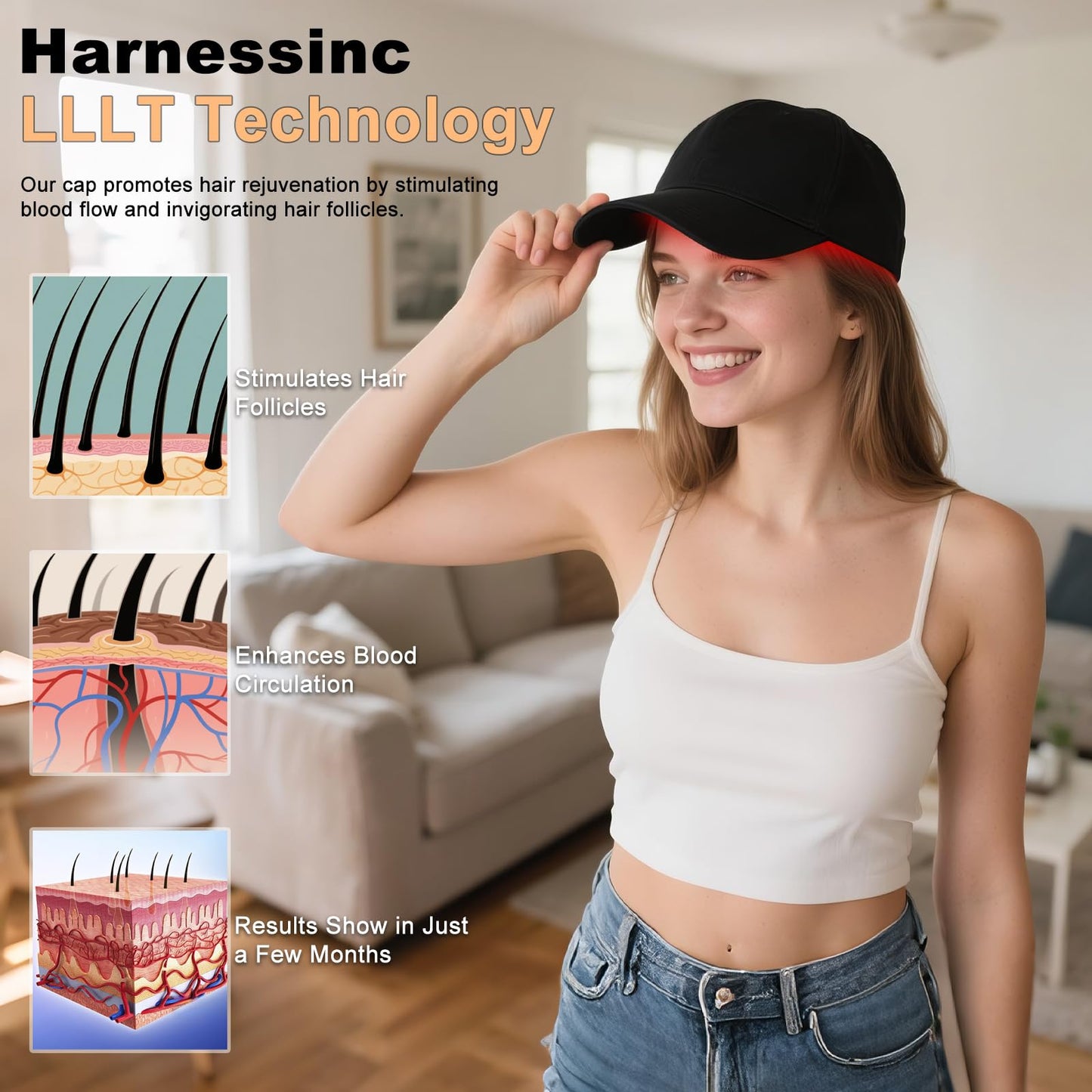 Red Light Therapy Cap for Hair Growth - Hair Regrowth Treatment Device for Men & Women, Red Light Therapy Cap for Hair. - Medaid International