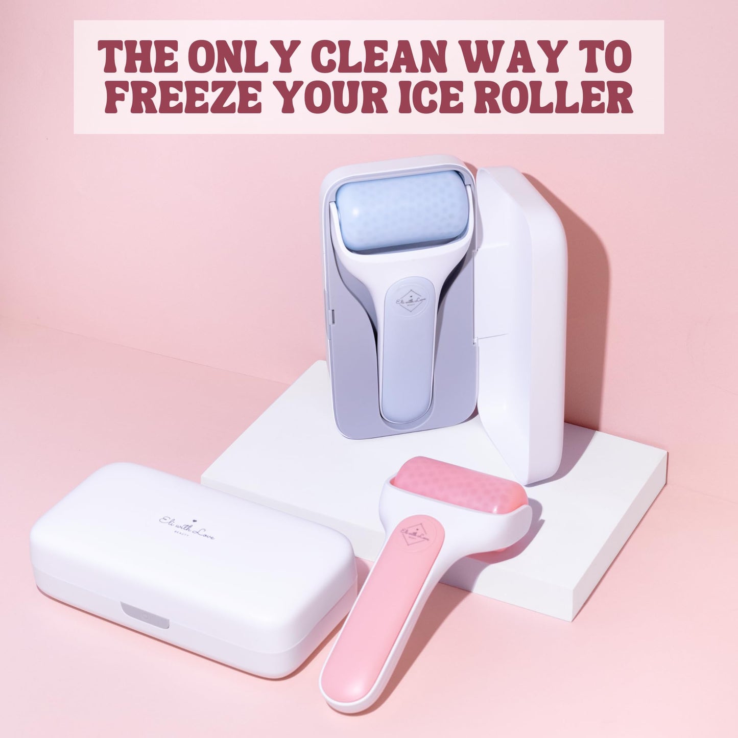 Eli with Love Ice Roller for Face Premium Facial Ice Roller with Carry Case and 2X Rollers for Long Lasting Cold - Eye Roller for Puffy Eyes & Cold Massage for Migraines - Medaid International