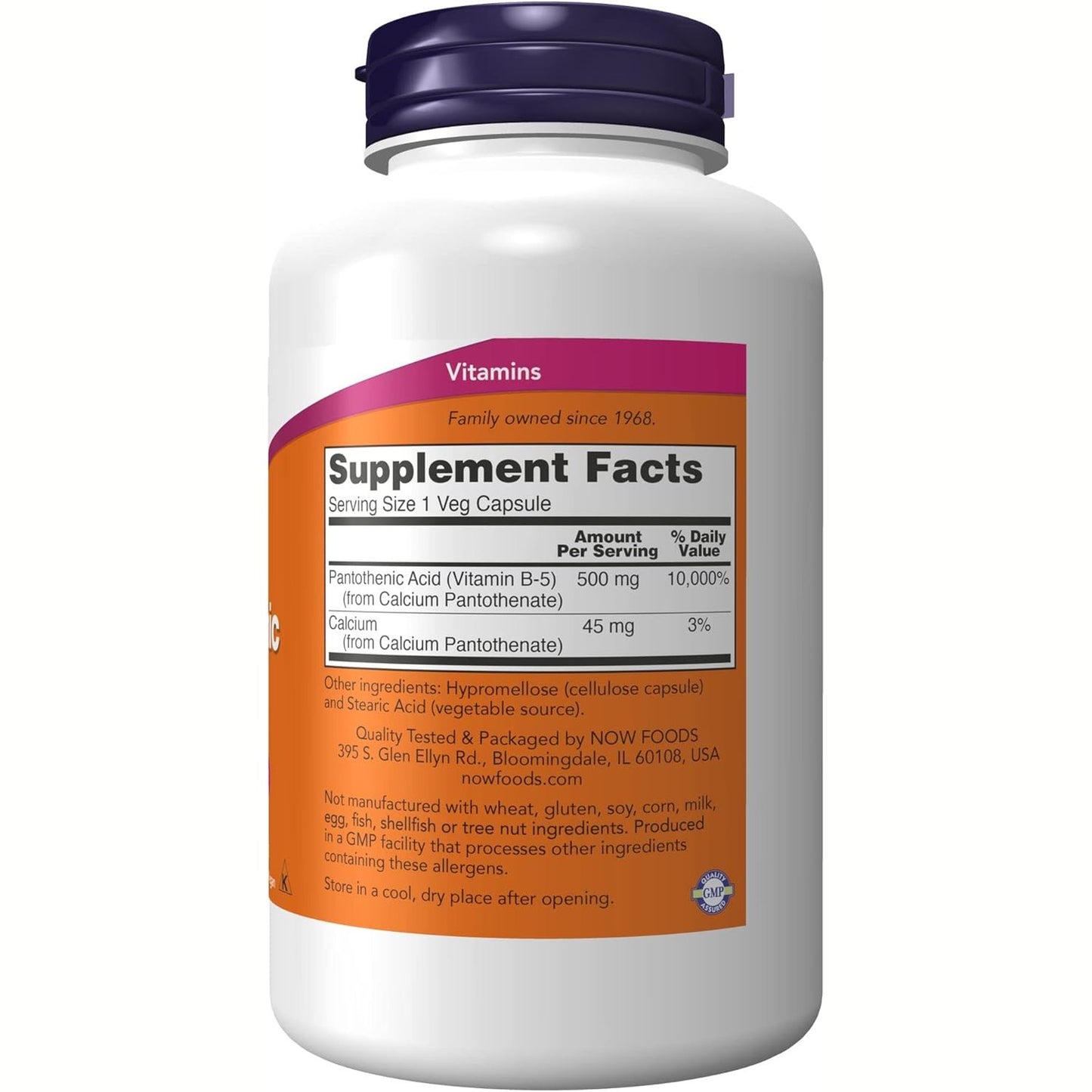 Now Pantothenic acid 500mg