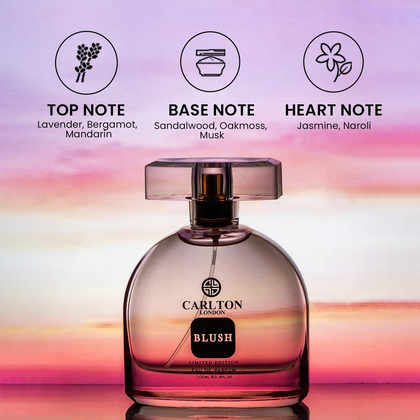 Carlton London Blush Perfume for Women - 100ml Long Lasting EDP Premium Women's Perfume with Lavender, Jasmine, Musk & Sandalwood, Premium Luxury Fragrance, Birthday Gifts for Woman - Medaid International