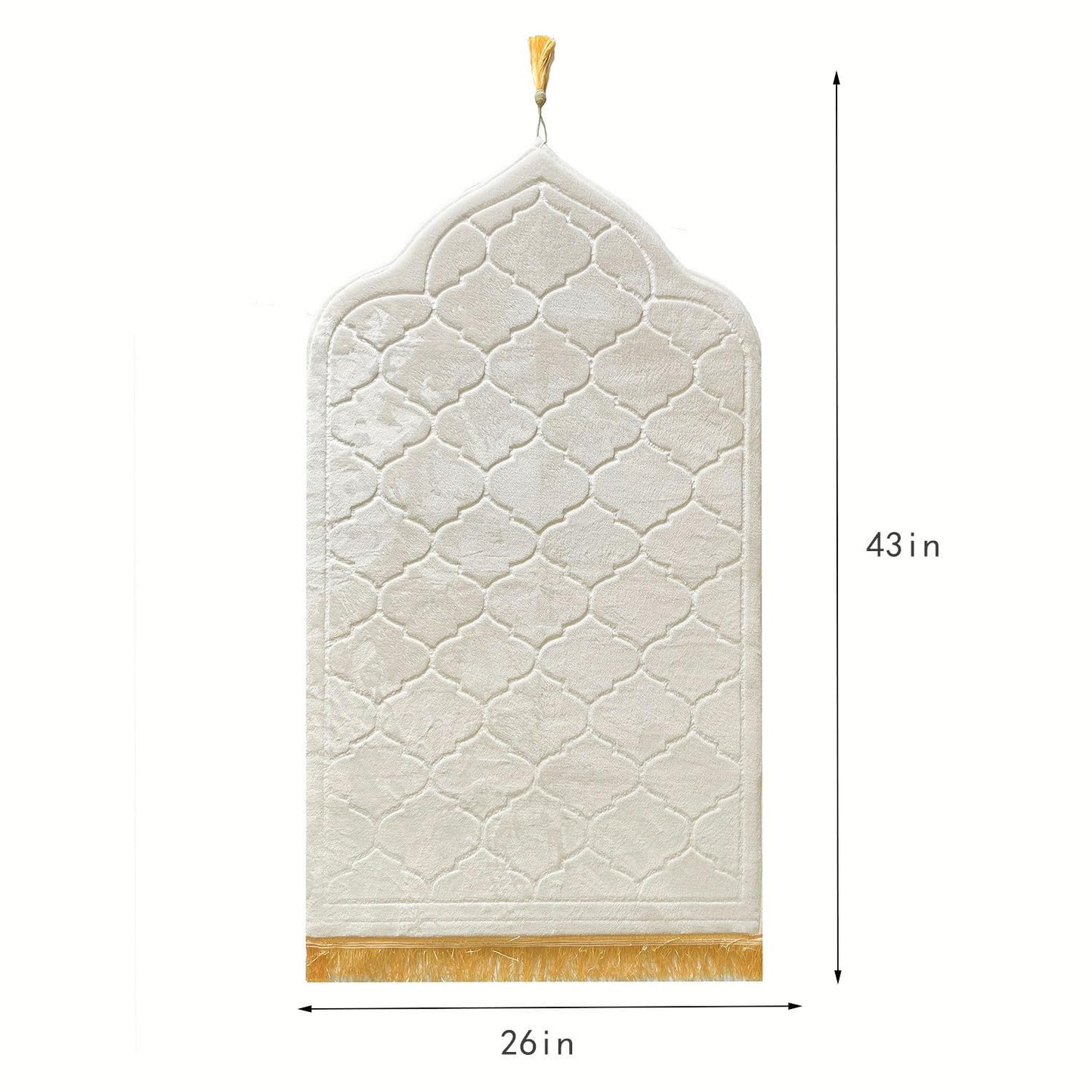 JE JOUE Prayer Rug Muslim Mat Islamic - Thickening Sponge Muslim Rug for Men Women Eid Travel Ramadan, Soft Luxury Great for Knees and Forehead (Milk White) - Medaid International