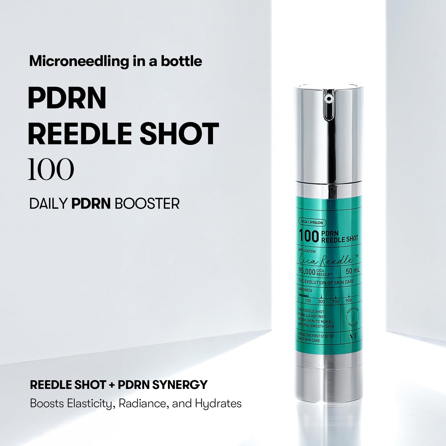 VT COSMETICS PDRN Reedle Shot 100, Spicule Microneedling Serum, Vegan PDRN, Centella Asiatica, Hyaluronic Acid, Exfoliating & Plumping for Glass Skin, Korean Liquid Skin Booster 1.69 Fl Oz (50ml) - Medaid International