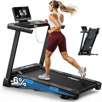 MERACH Walking Pad Treadmills for Home Foldable with Incline, جهاز مشي رياضي Cardio Equipment Treadmills for Heavy People, 0.8-12 km/H Treadmill, LED Display & Fitness App