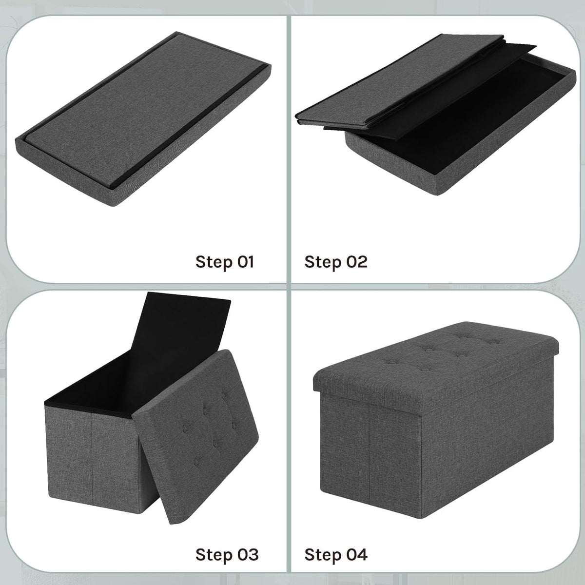 WOLTU Footstool Storage bench (SH10DGR_1)