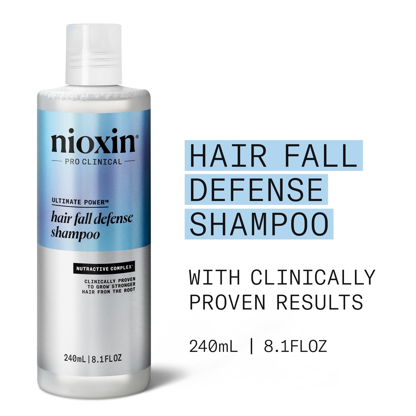 Nioxin Hair Fall Defense Shampoo | Activates Hair Follicles for Visibly Less Hair Loss | With Niacinamide, Caffeine, Lauric Acid, and Sandalore | 8.1 Fl Oz. - Medaid International