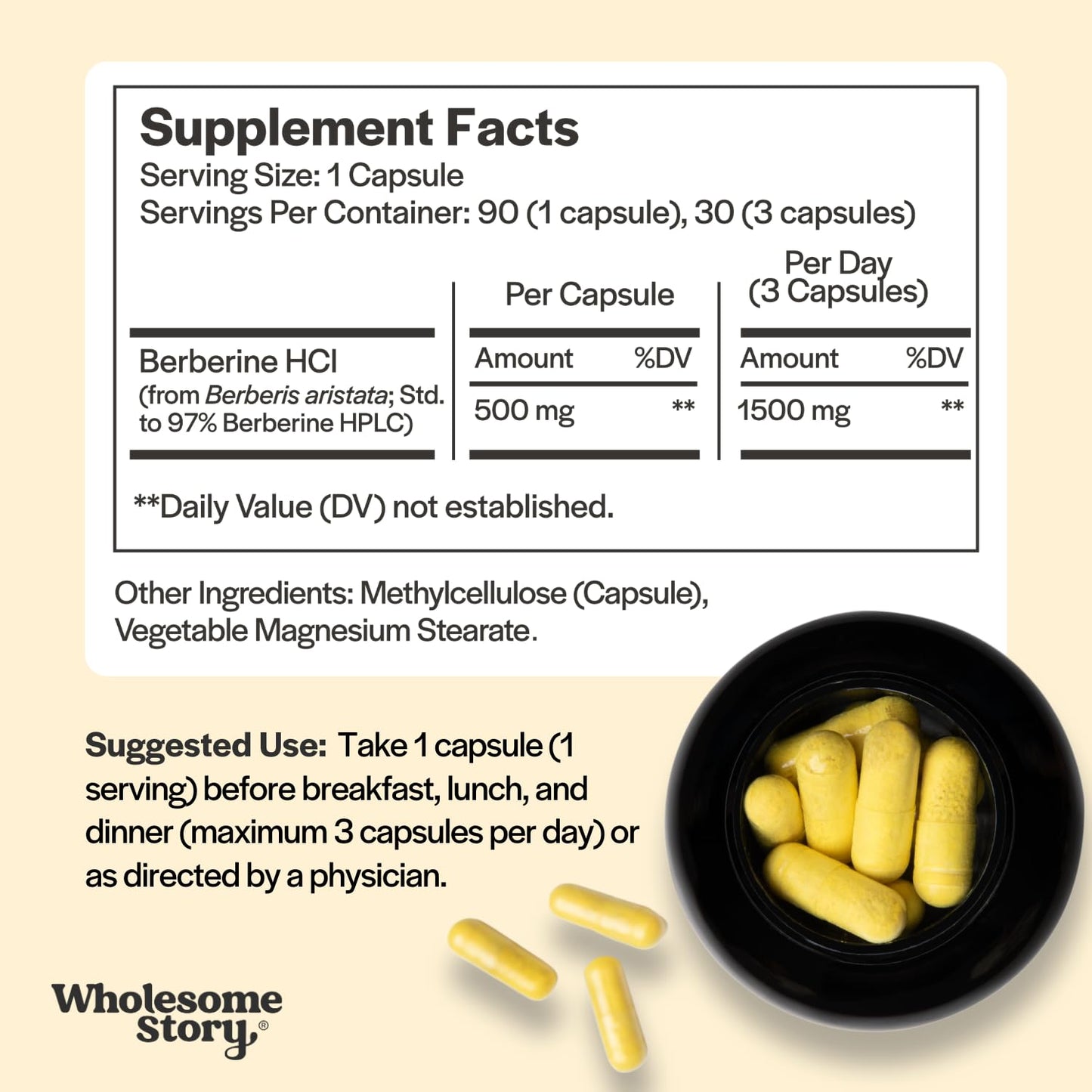 Berberine Supplement 1500mg | Berberine 500mg Per Capsule | 97% Standardized Purity | Supports Metabolic Profiles & Hormonal Balance | 90 Berberine HCL Capsules | Berberine Supplements 30-Day Supply - Medaid International