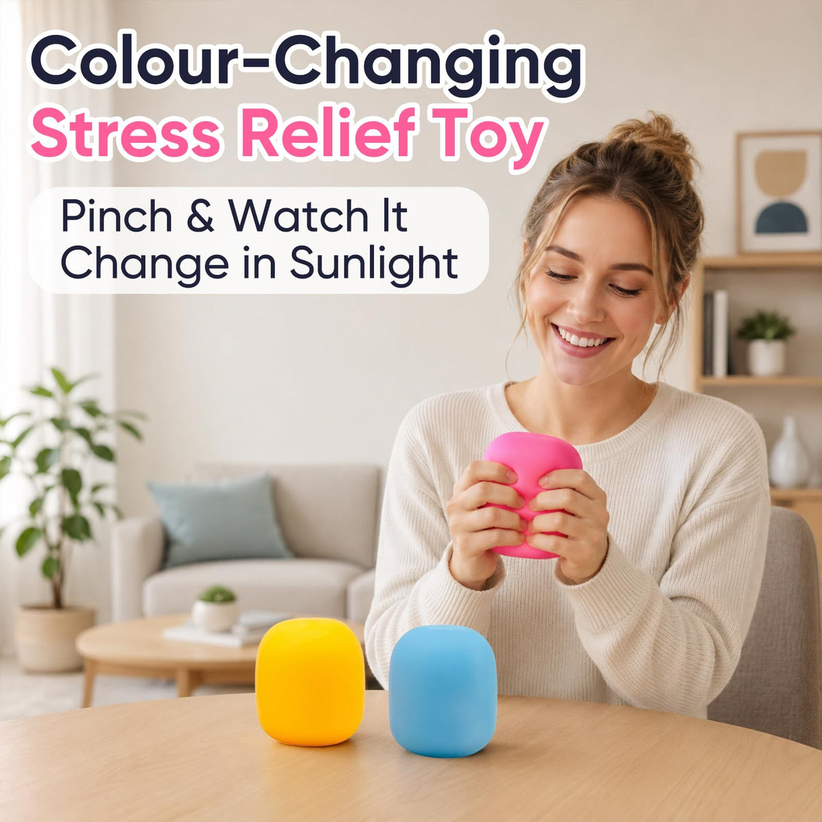Squeeze Soft Square Malt Sugar Filled Slow Stress Balls (Yellow)