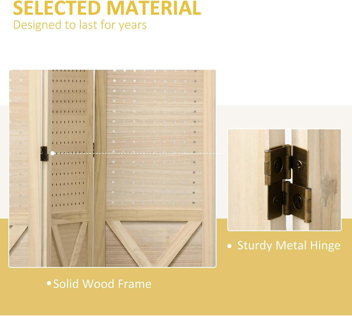 4 Panel Pegboard Display Room Divider