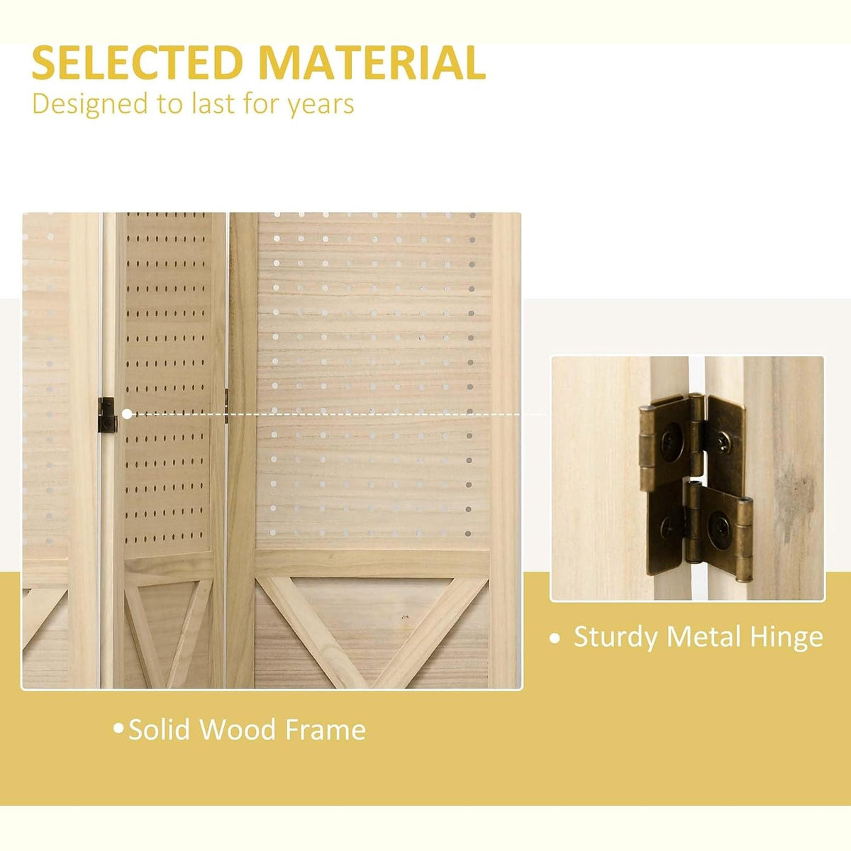 4 Panel Pegboard Display Room Divider