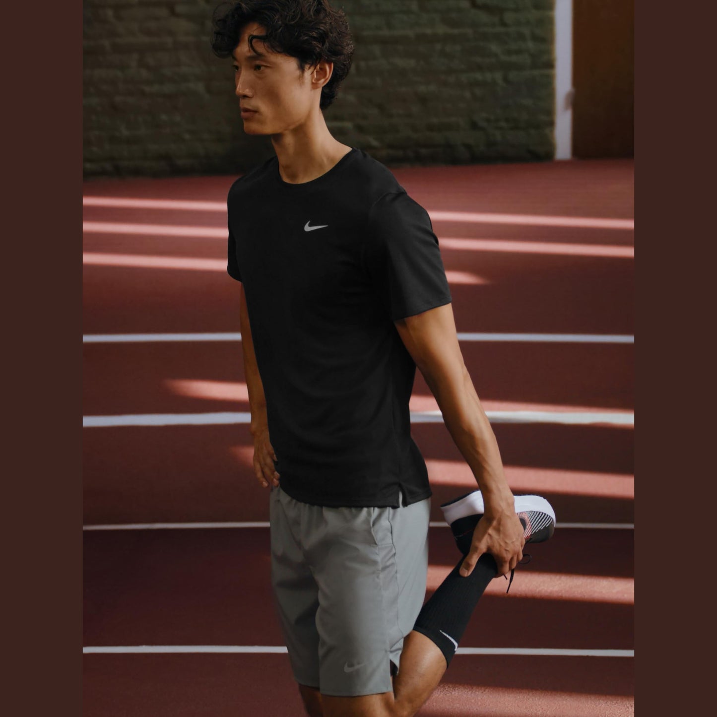 Nike Men's Miler Dri-Fit UV Short-Sleeve Running Top, Black/Reflective Silver, Large - Medaid International