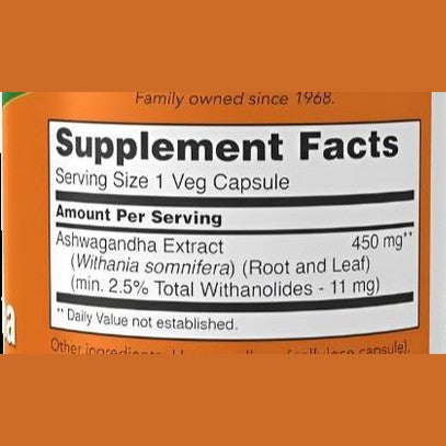 NOW Food Ashwagandha, 450mg Extract, 90 Servings