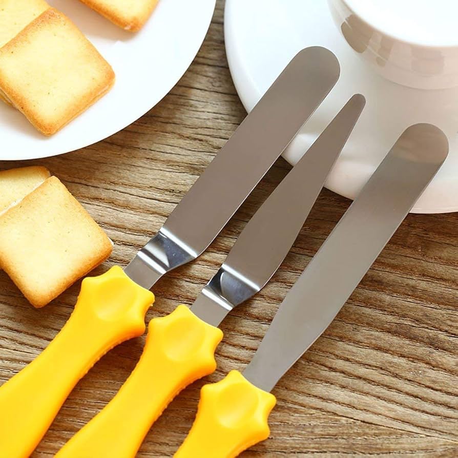 3 in 1 Multi Function Stainless Steel Cake Icing Spatula Set | Decorating Tools Knife Cream Frosting