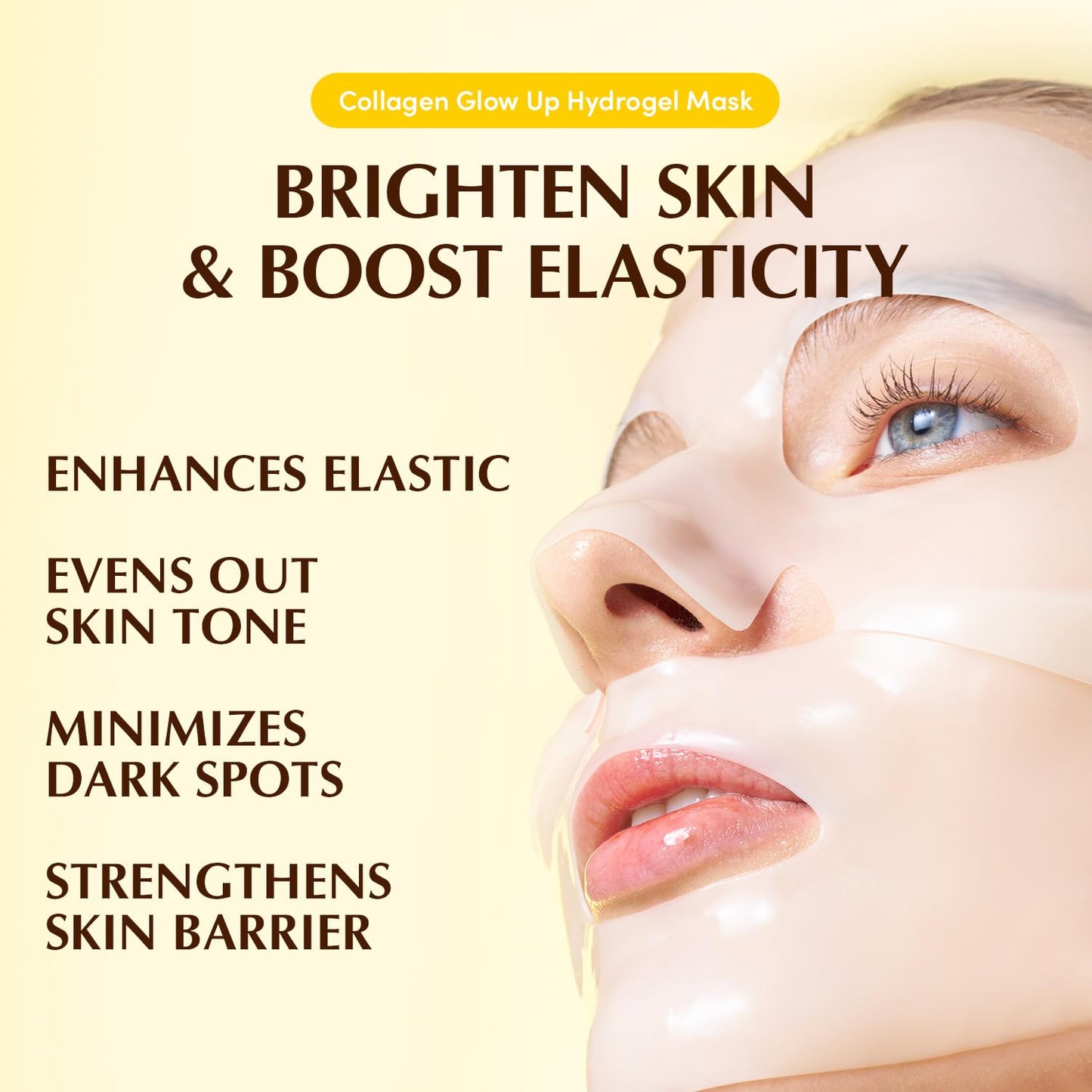 EQQUALBERRY Collagen Glow Up Mask - Niacinamide & Low Molecular Collagen for Brightening and Radiance Boosting | Korean Collagen Face Mask for Glass Skin, 4 Sheets, 1.01 OZ. - Medaid International