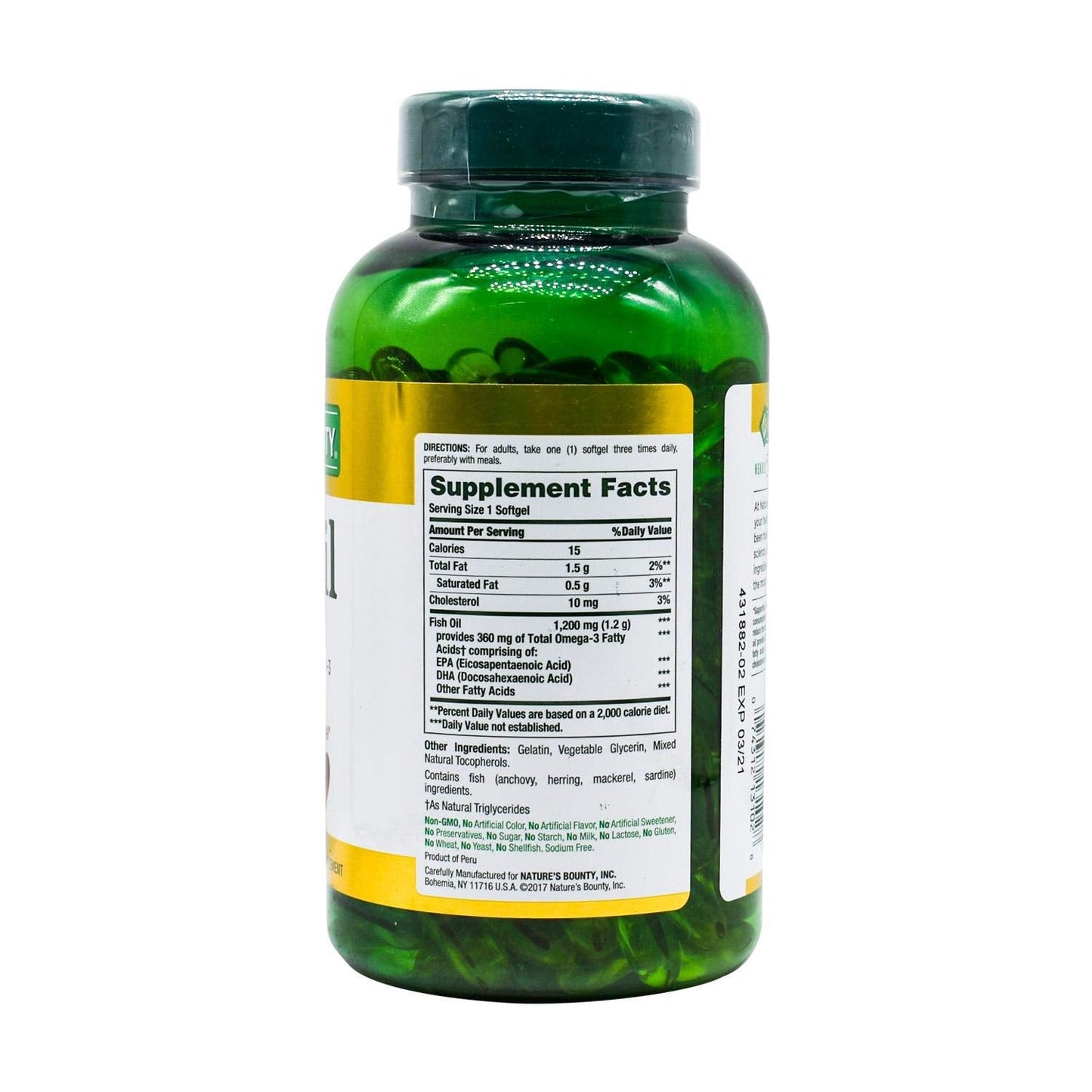 Nature's Bounty Fish Oil, Supports Heart Health, 1200 Mg, Rapid Release Softgels, 200 Ct - Medaid International