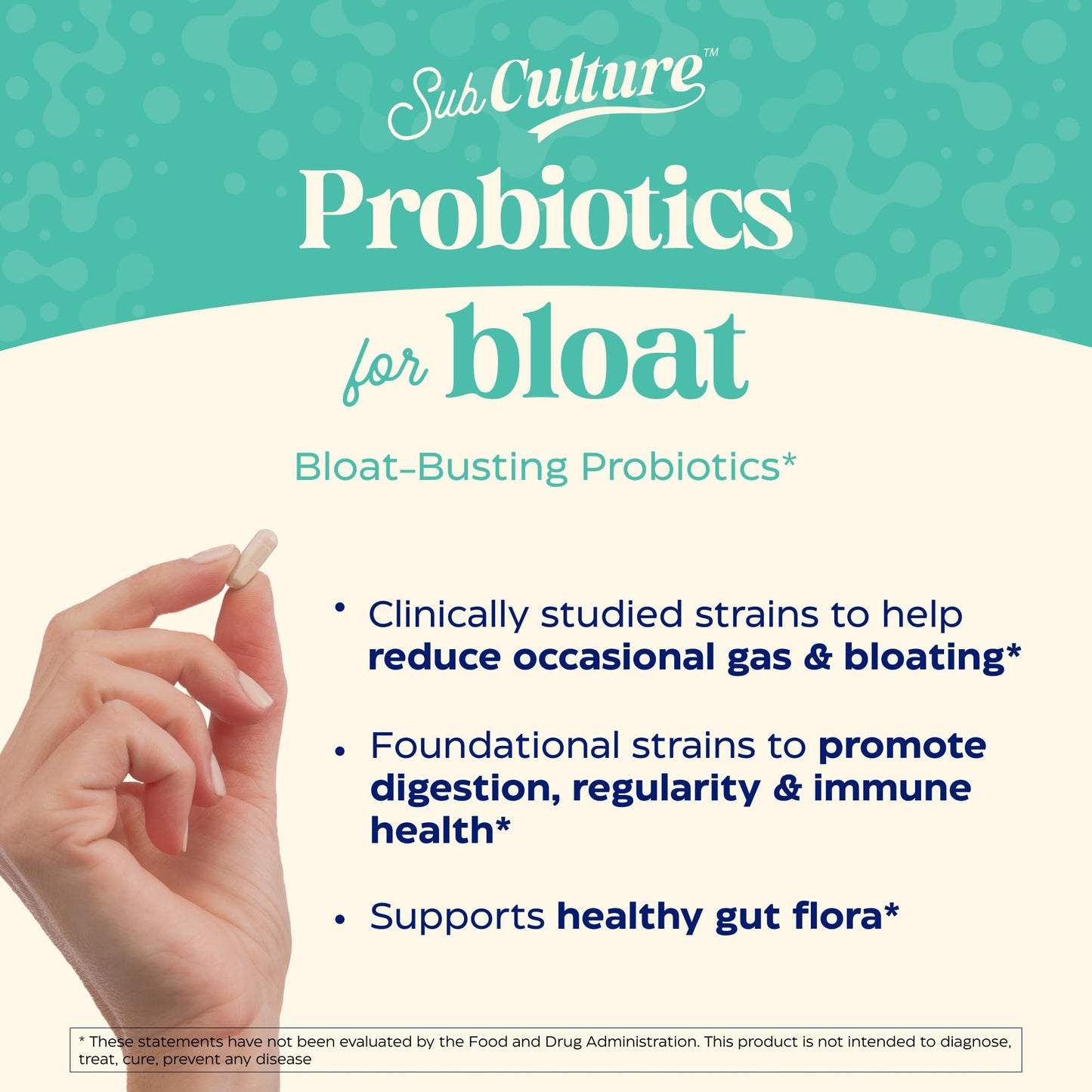 Enzymedica SubCulture Probiotics for Gas & Bloating, 50 Billion CFU, Supports Immune & Digestive Health, Regularity & Gut Flora, 30 Count - Medaid International