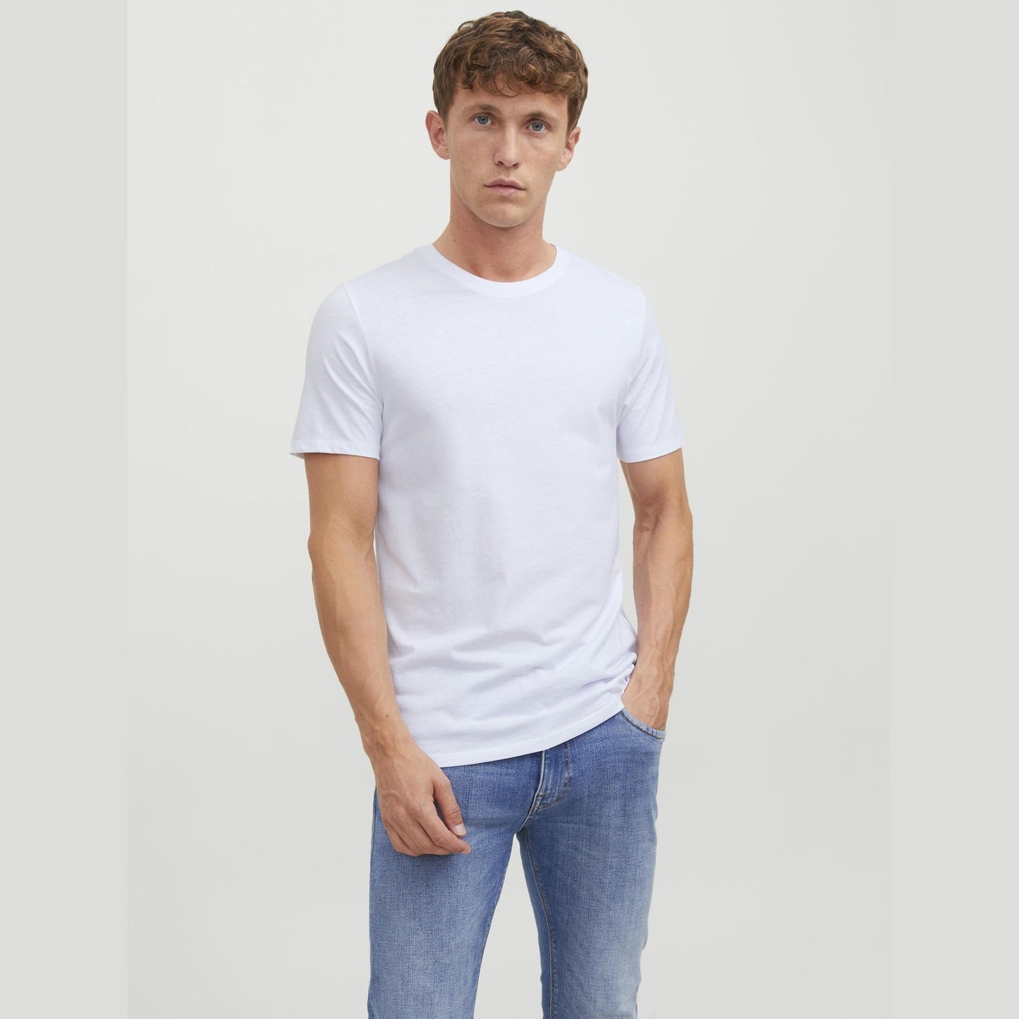 Jack & Jones Mens 2 Pack Crew Neck Cotton T-Shirts White X-Large - Medaid International