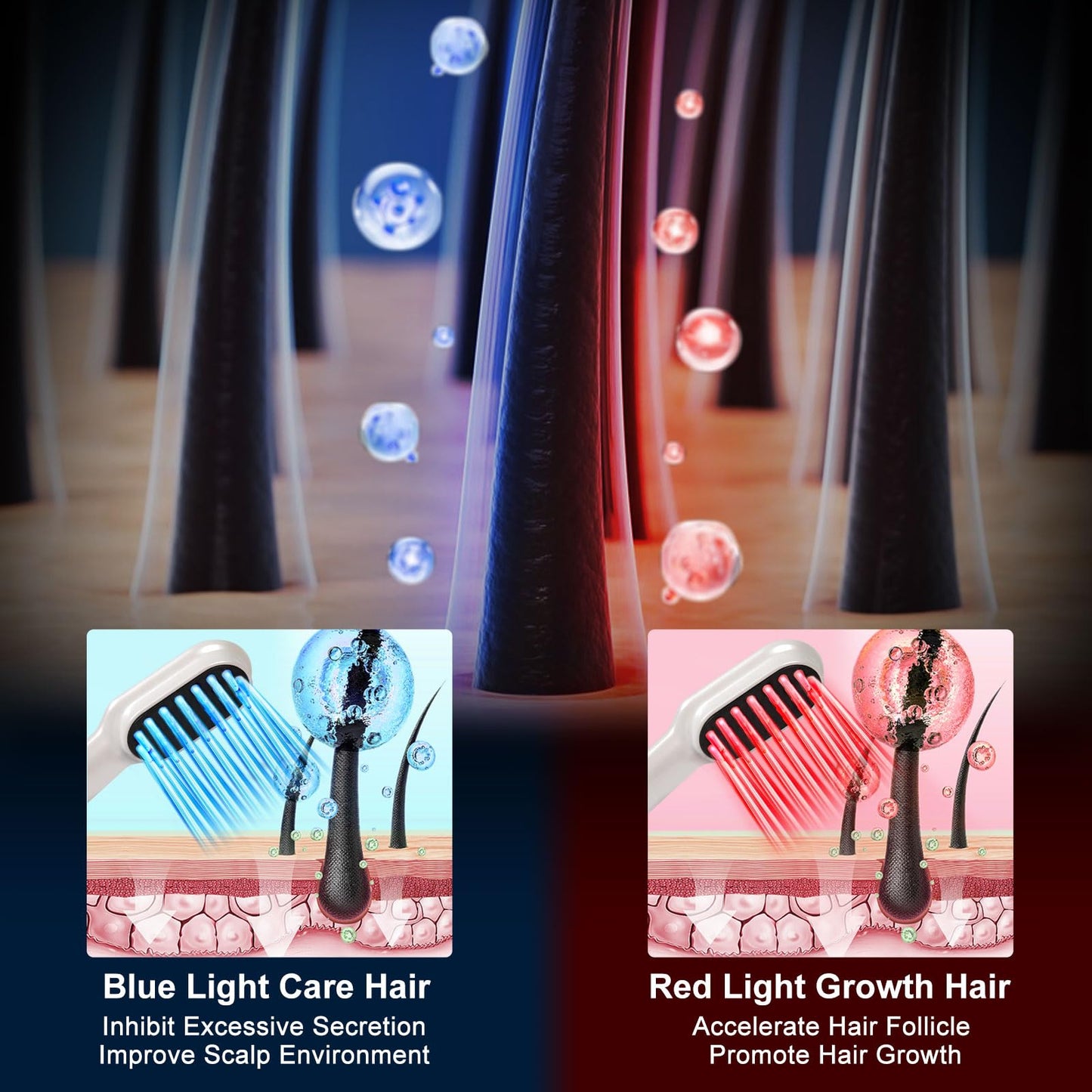MERNUNUX Laser Therapy Hair Growth Comb, Electric Scalp Massager, Handheld Comb-Shaped Hair Regrowth Device for Hair Growth & Hair Care for Thicker, Healthier Hair - Medaid International