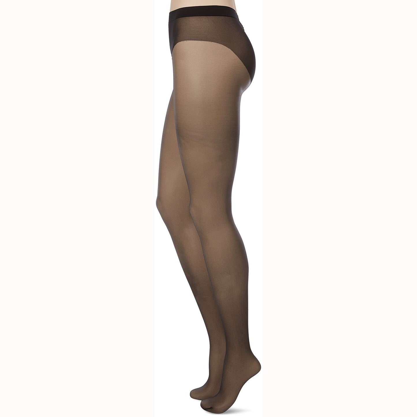 Wolford Luxe 9 Denier Ultra-Sheer Tights for Women Invisible Sandal Toe Elastane-Free Leg Soft Knitted Waistband with Logo Black Medium - Medaid International