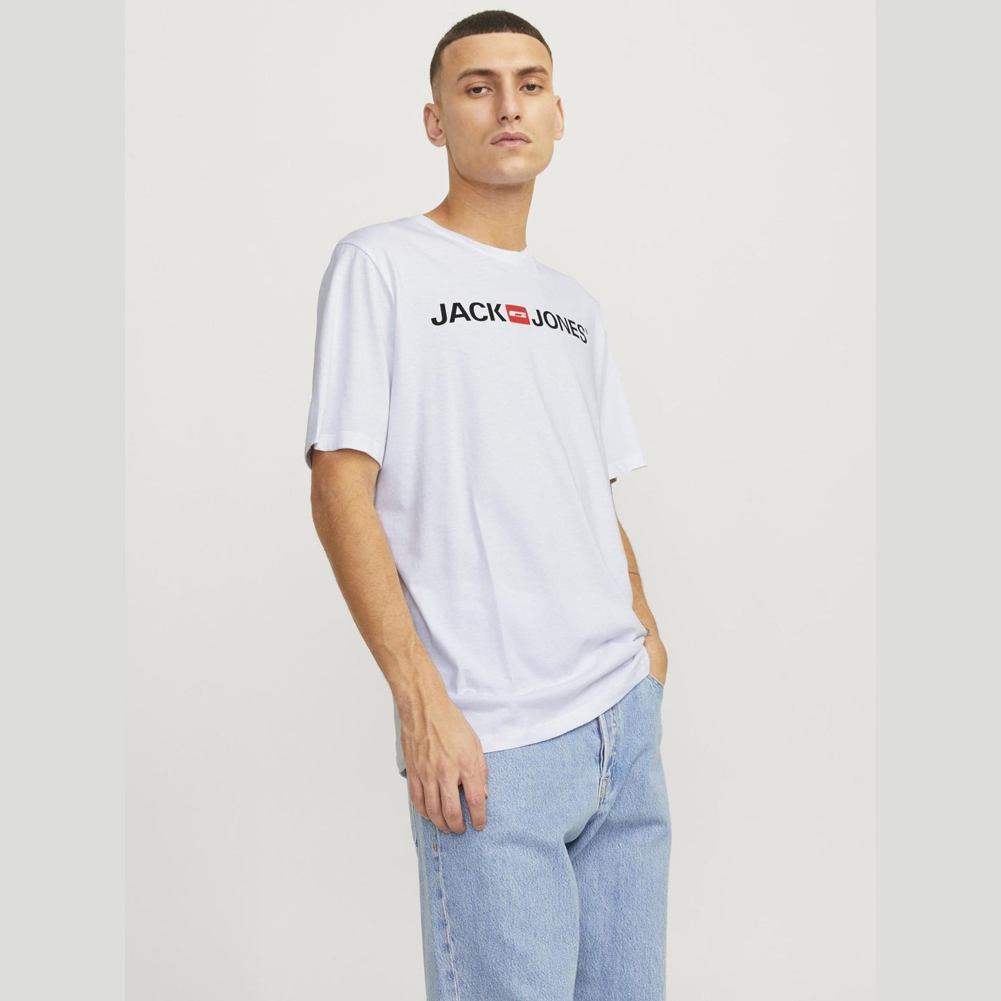 JACK & JONES Mens JJEJOSH TEE SS Crew Neck NOOST-Shirt, White, Large - Medaid International