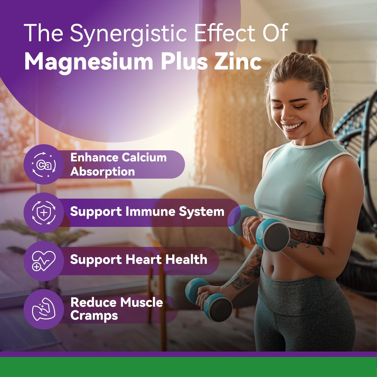 Magnesium Glycinate - Magnesium Supplement with Zinc & Vitamin D3 for Sleep, Immune, Bone & Muscle Support and Heart Health - Non-GMO, Gluten-Free, Gentle on Stomach - 180 Vegetarian Capsules - Medaid International