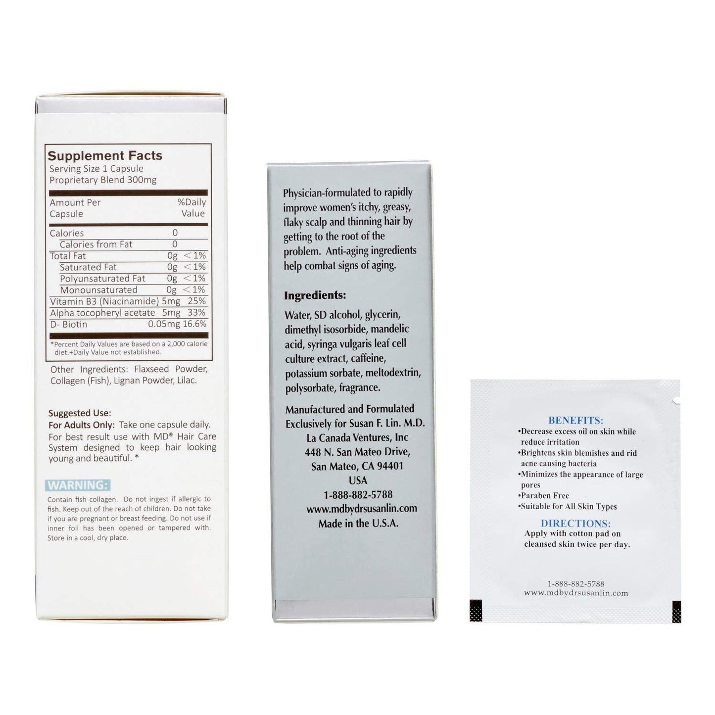 MD Nutri Hair Ultimate Program - Hair Restoration Kit 1 Month Supply - Includes Volumizing Hair Supplement, Scalp Strengthening Serum & Follicle Booster - Treats Hair Fall, Drying, Thinning & Balding - Medaid International