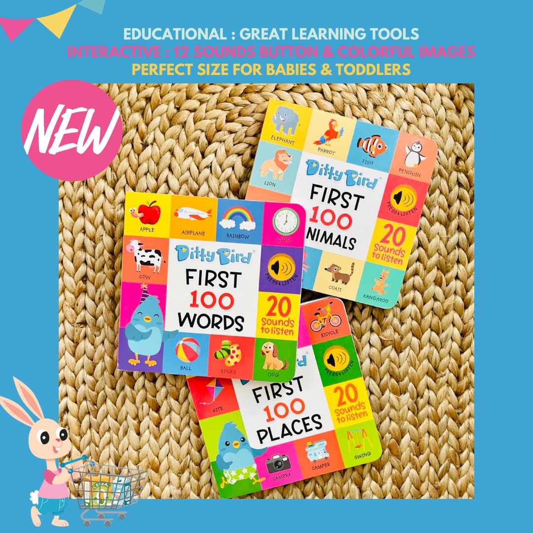 DITTY BIRD Interactive Musical Toy | 100 Words for Baby and Toddler | Educational Talking Toy | Explore Baby First 100 Words | Electronic Early Development Toys for Toddlers 1-3.…